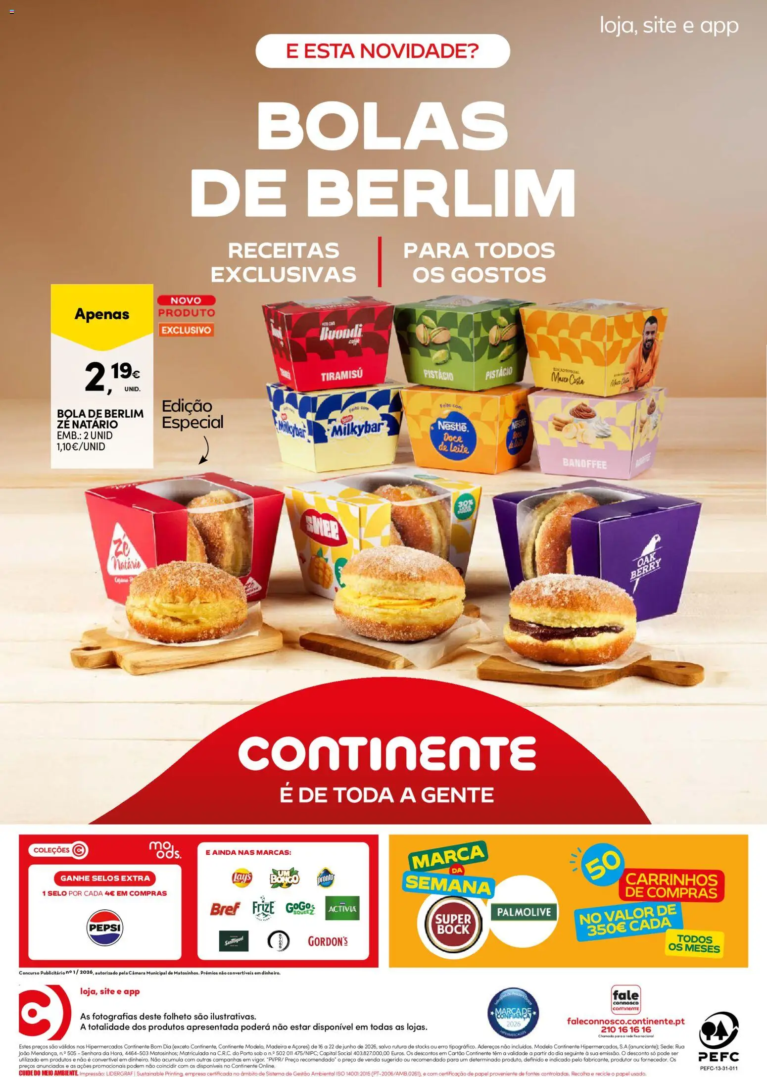 Continente Semanal Continente Bom Dia │ válido de 16.06.2026 | Página: 24 | Produtos: Doce de leite, Leite, Nestlé