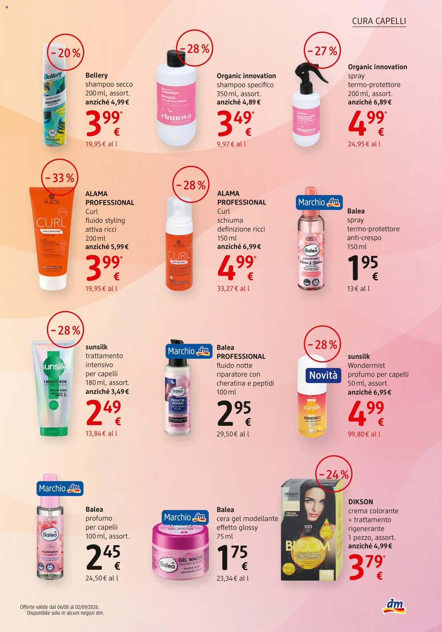 Volantino dm drogerie markt del 06/08/2026 | Pagina: 9 | Prodotti: Shampoo, Schiuma, Crema, Profumo