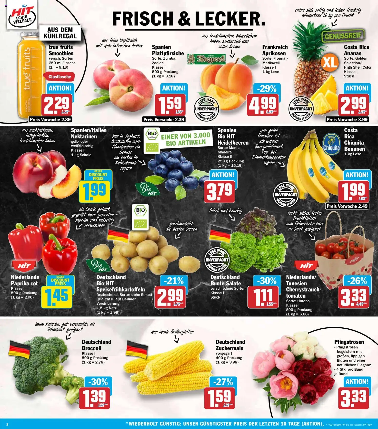 HIT Prospekt – gültig ab 15.06.2026 | Seite: 2 | Produkte: Berliner, Paprika rot, Ananas, Paprika