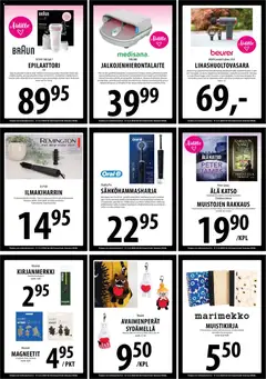 Tuuri-mainoslehti voimassa 06.05.2026 alkaen | Sivu: 12 | Tuotteet: Ilmakiharrin, Epilaattori, Sähköhammasharja, Muistikirja