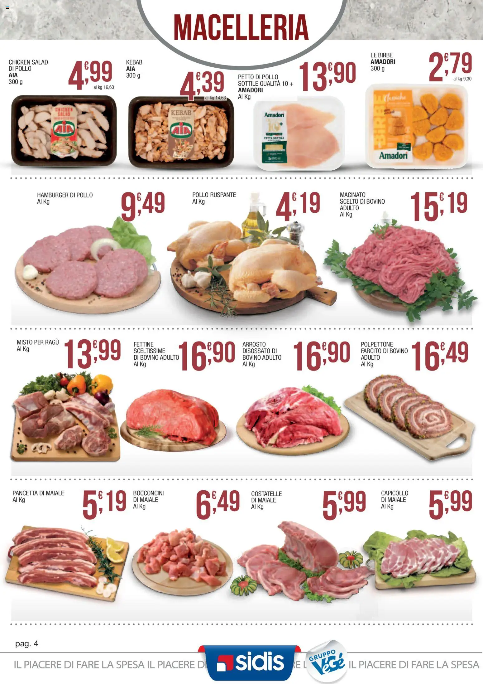 Volantino Sidis del 05/10/2026 | Pagina: 4 | Prodotti: Pollo, Maiale, Pancetta, Pancetta di maiale