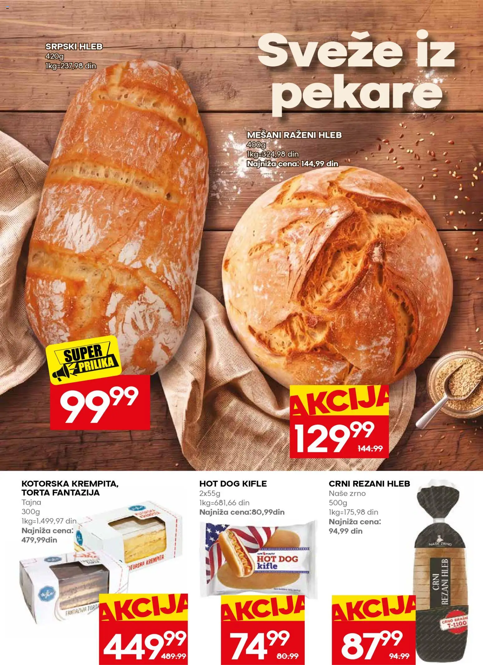 Mercator katalog - važi od 31.08.2026 | Strana: 22 | Proizvode: Rezani hleb, Hleb, Hot dog, Torta