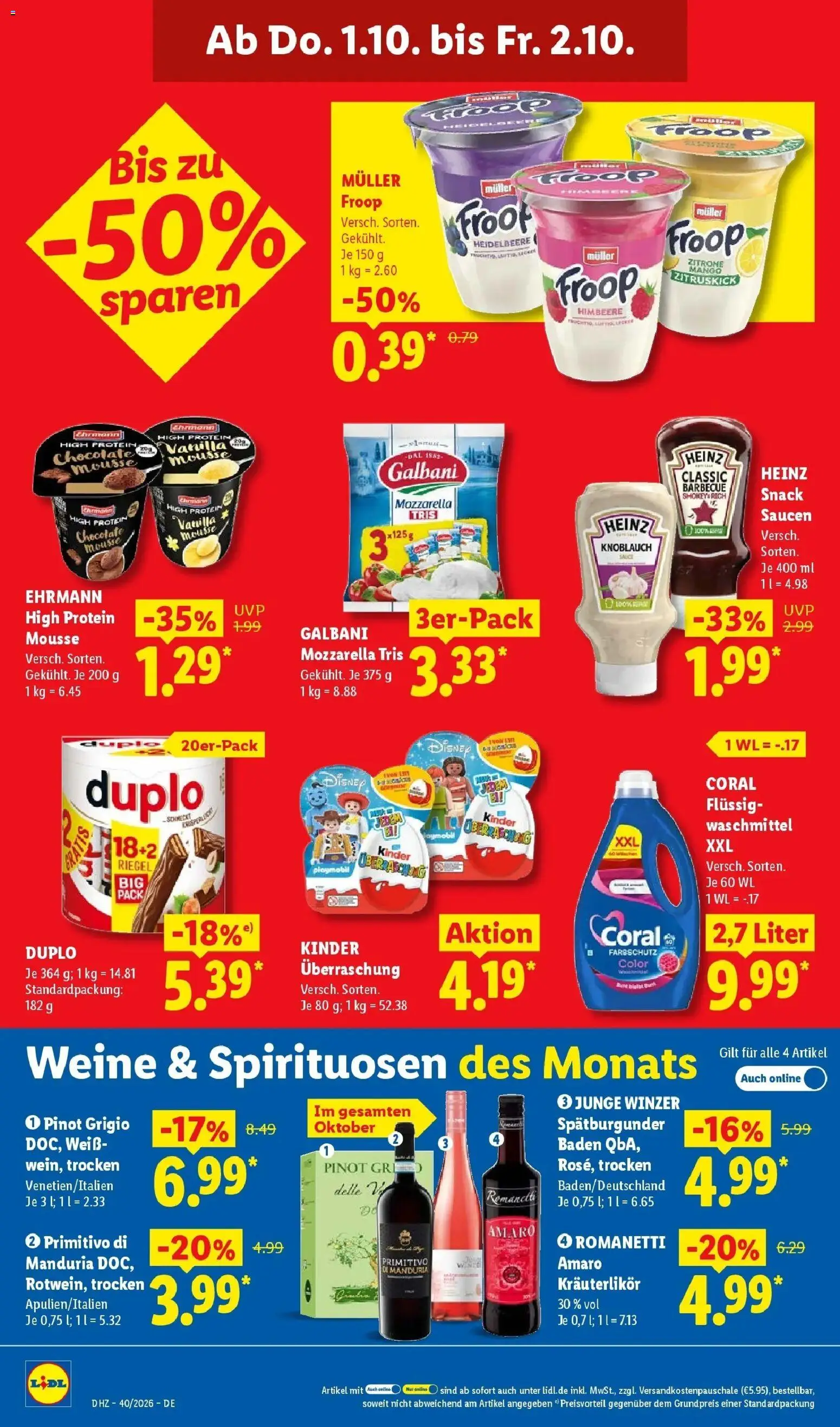 Lidl Prospekt Enkenbach-alsenborn – gültig ab 28.09.2026 | Seite: 66 | Produkte: Froop, Coral, Kinder riegel, Knoblauch