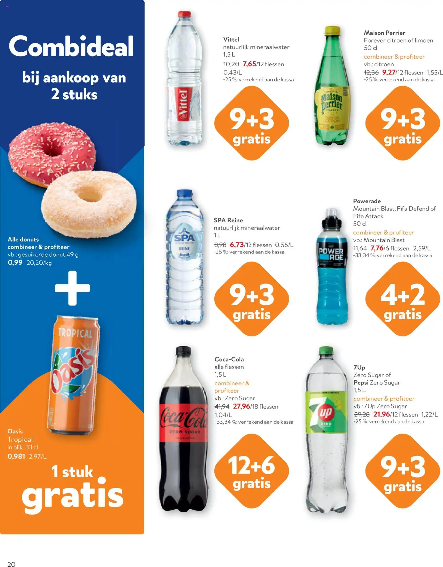 {H1} | Pagina: 20 | Producten: Donuts, Pepsi, Limoen, Mineraalwater