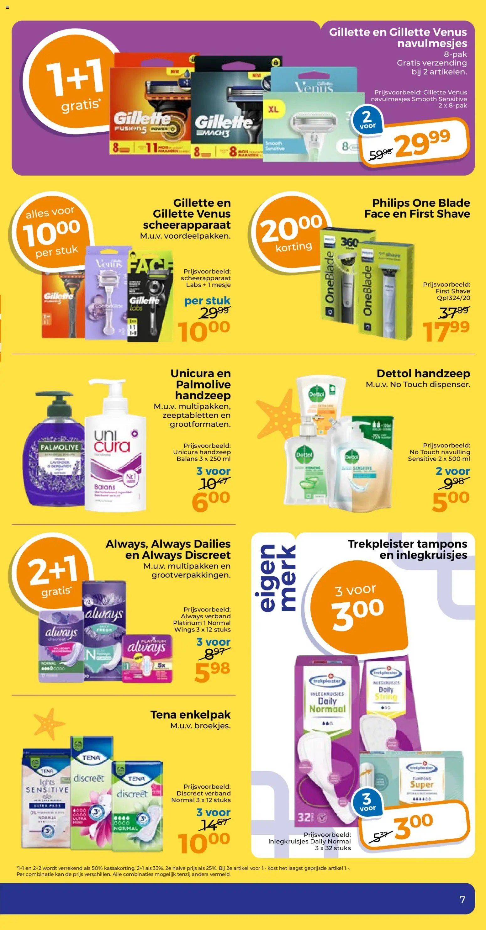 {H1} | Pagina: 14 | Producten: Kan, Scheerapparaat, Handzeep, Tampons
