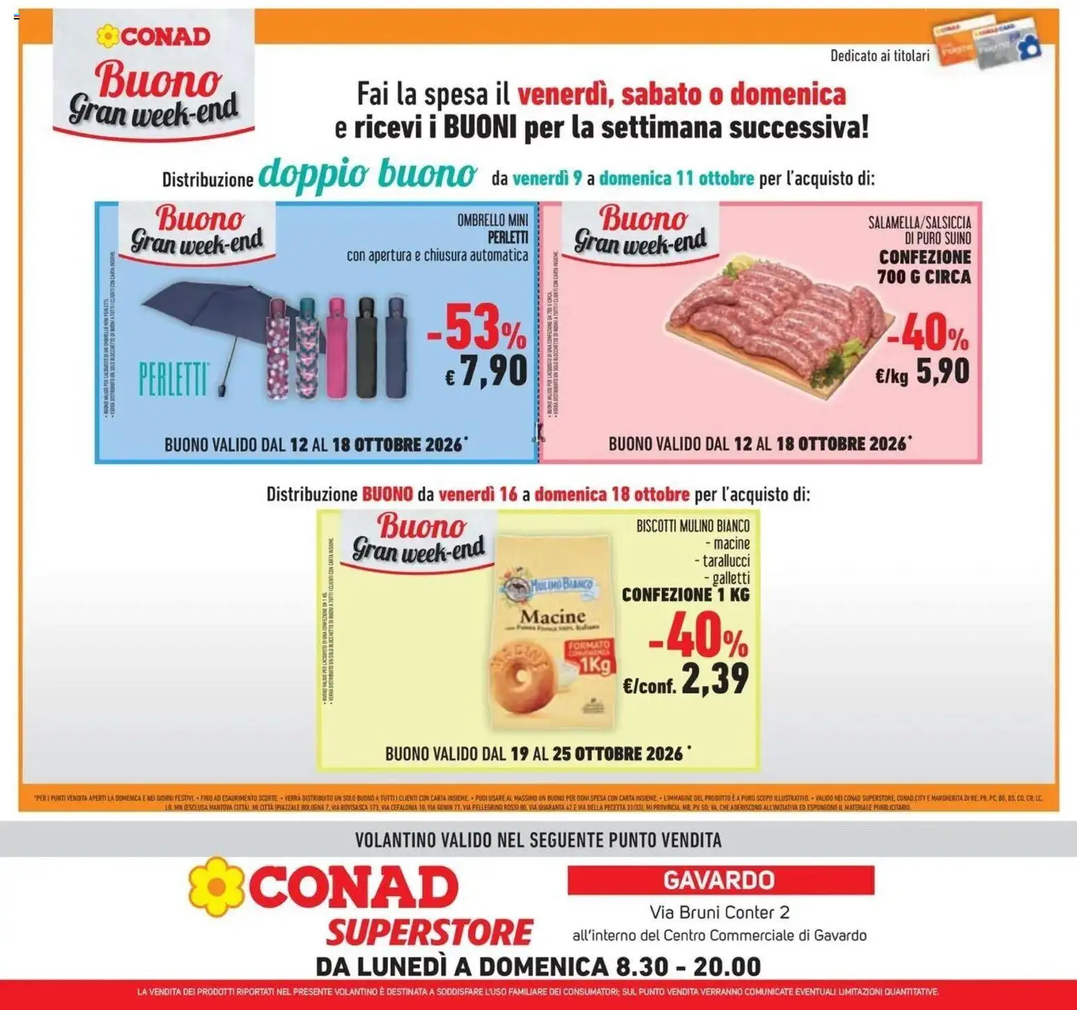 Anteprima volantino Conad dal 07/10/2026 prossima settimana | Pagina: 60 | Prodotti: Biscotti, Suino, Ombrello