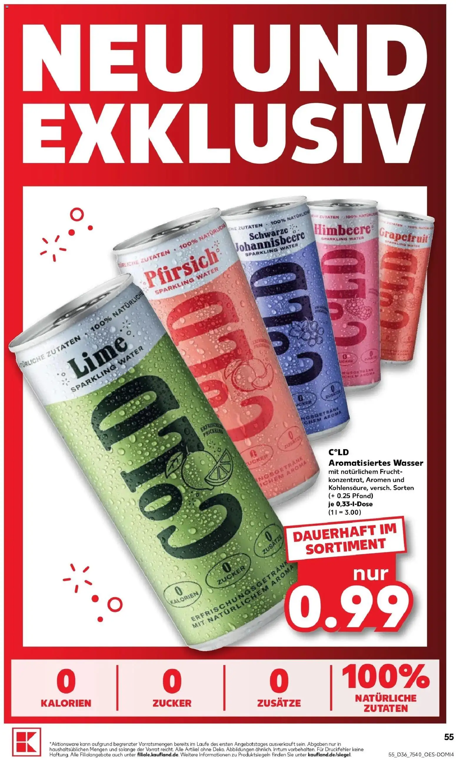 Prospekt Kaufland ab 31.08.2026 » Angebote Online zum Blättern | Seite: 64 | Produkte: Wasser, Zucker, Pfirsich, Himbeere