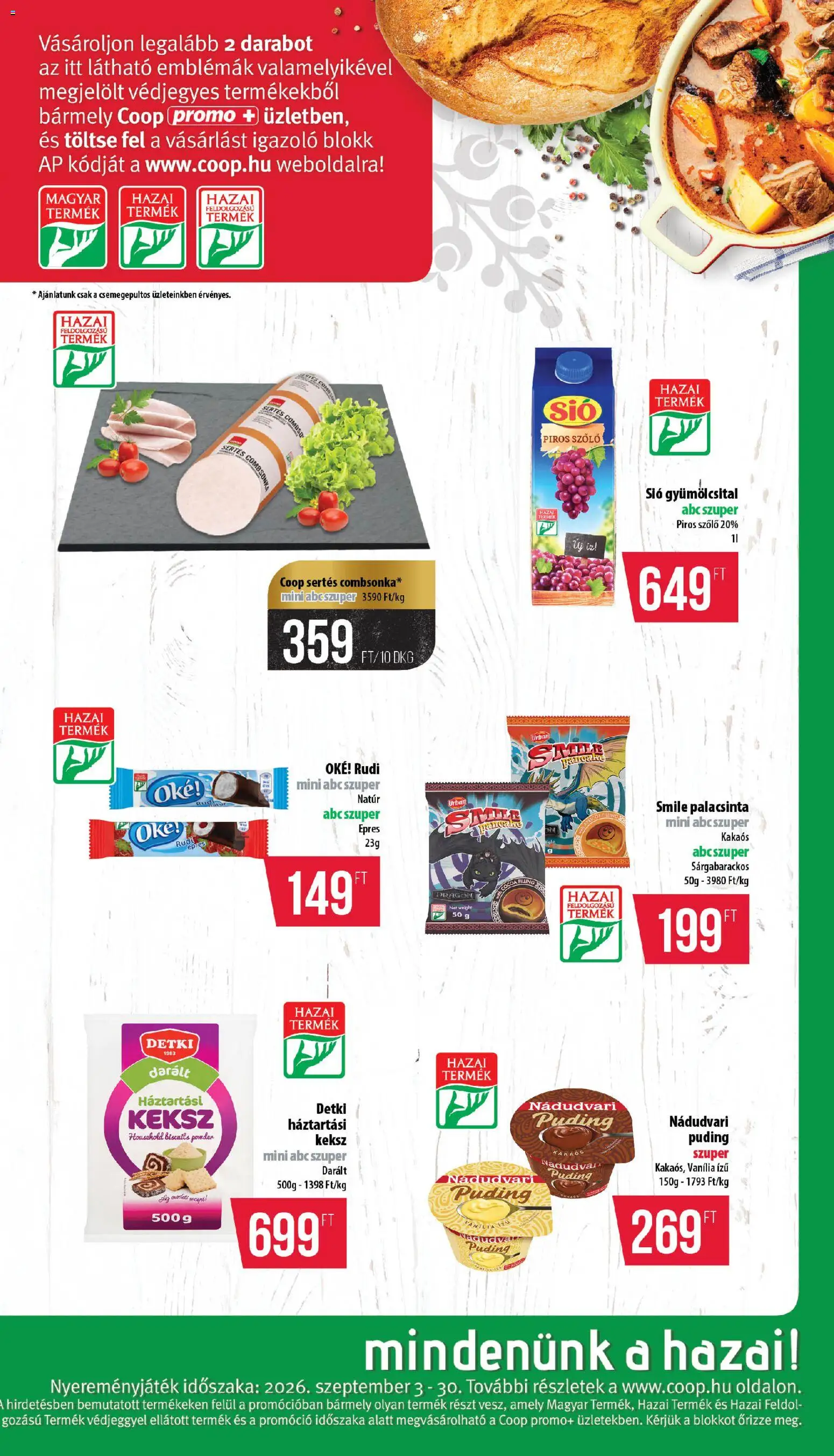 COOP akciós ujság - amely érvényes a következő dátumtól: 2026.09.24. | Oldal: 7 | Termékek: Szőlő, Háztartási keksz, Vanília, Ing
