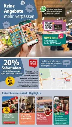 Rewe Prospekt Recklinghausen ab 21.09.2026 gültig | Seite: 2 | Produkte: Grill, Fleisch, Smartphone