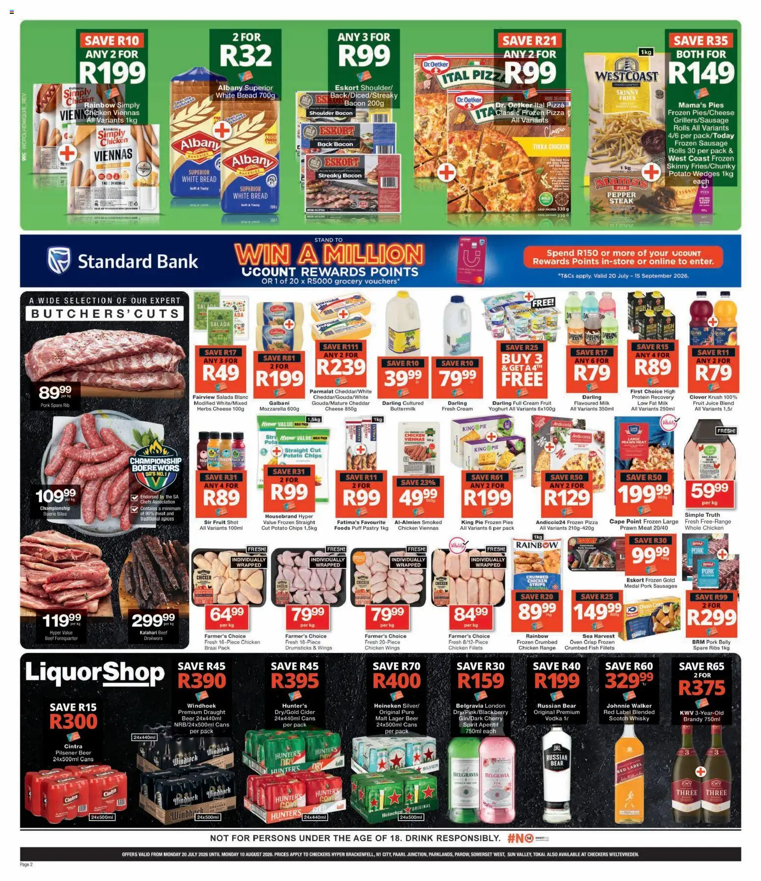 New Checkers catalogue – valid from 20/07/2026 | Page: 2 | Products: Oven, Steak, Ribs, Chicken