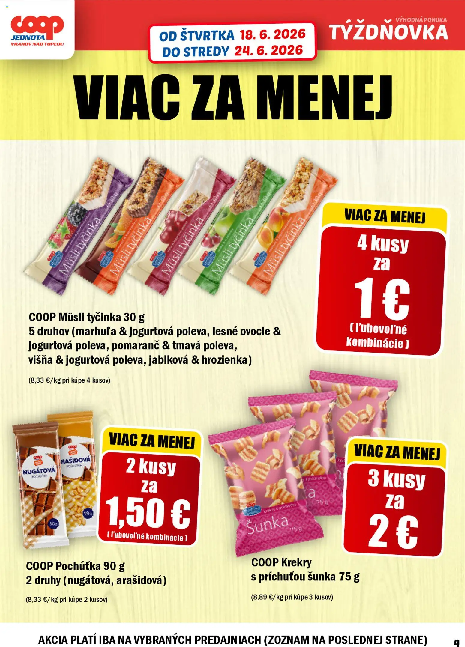 Nové COOP Jednota akcie – leták je platný od 18.06.2026 | Strana: 4