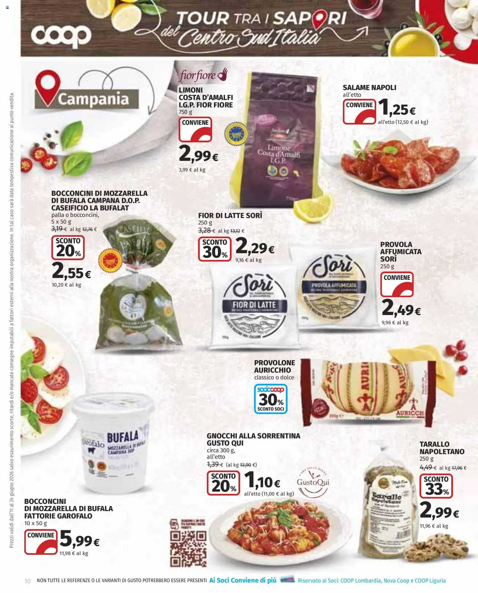 Volantino COOP del 11.06.2026 | Pagina: 10 | Prodotti: Salame, Mozzarella, Limone, Data
