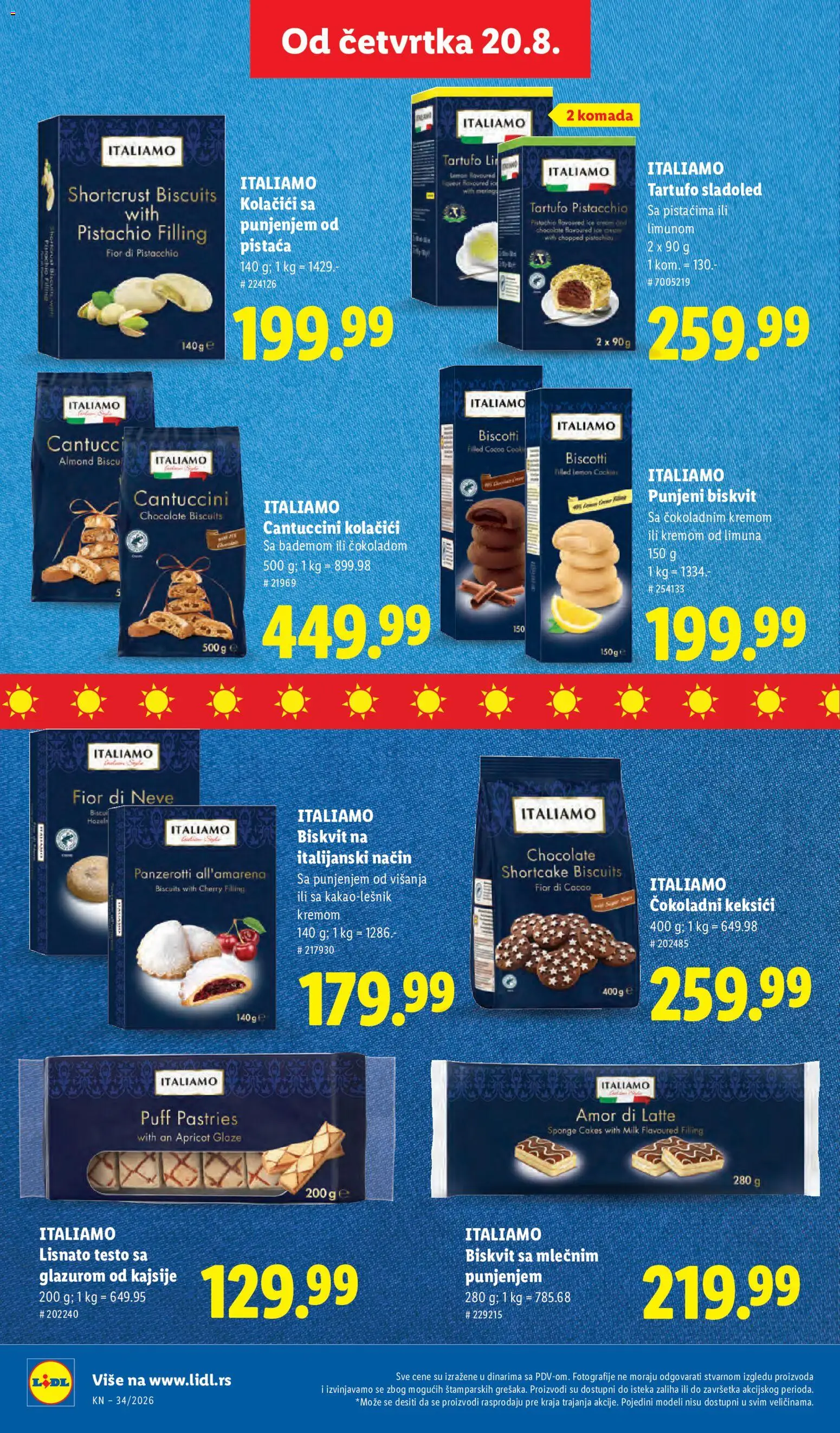 Lidl katalog - važi od 20.08.2026 | Strana: 62 | Proizvode: Kolačići, Lisnato testo, Testo, Kajsije