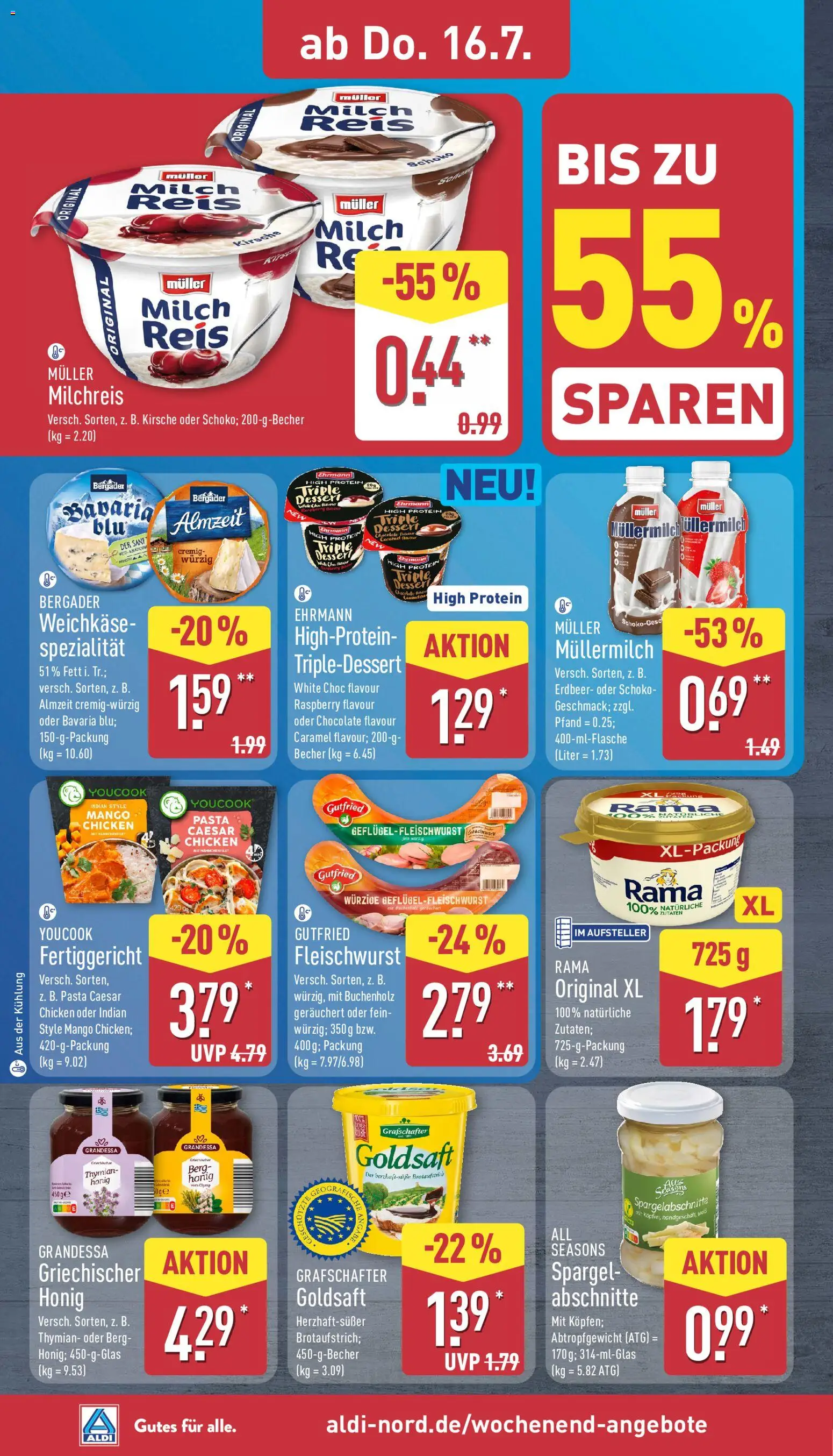 Aldi Prospekt – gültig ab 13.07.2026 | Seite: 28 | Produkte: Margarine, Rama, Pasta, Reis