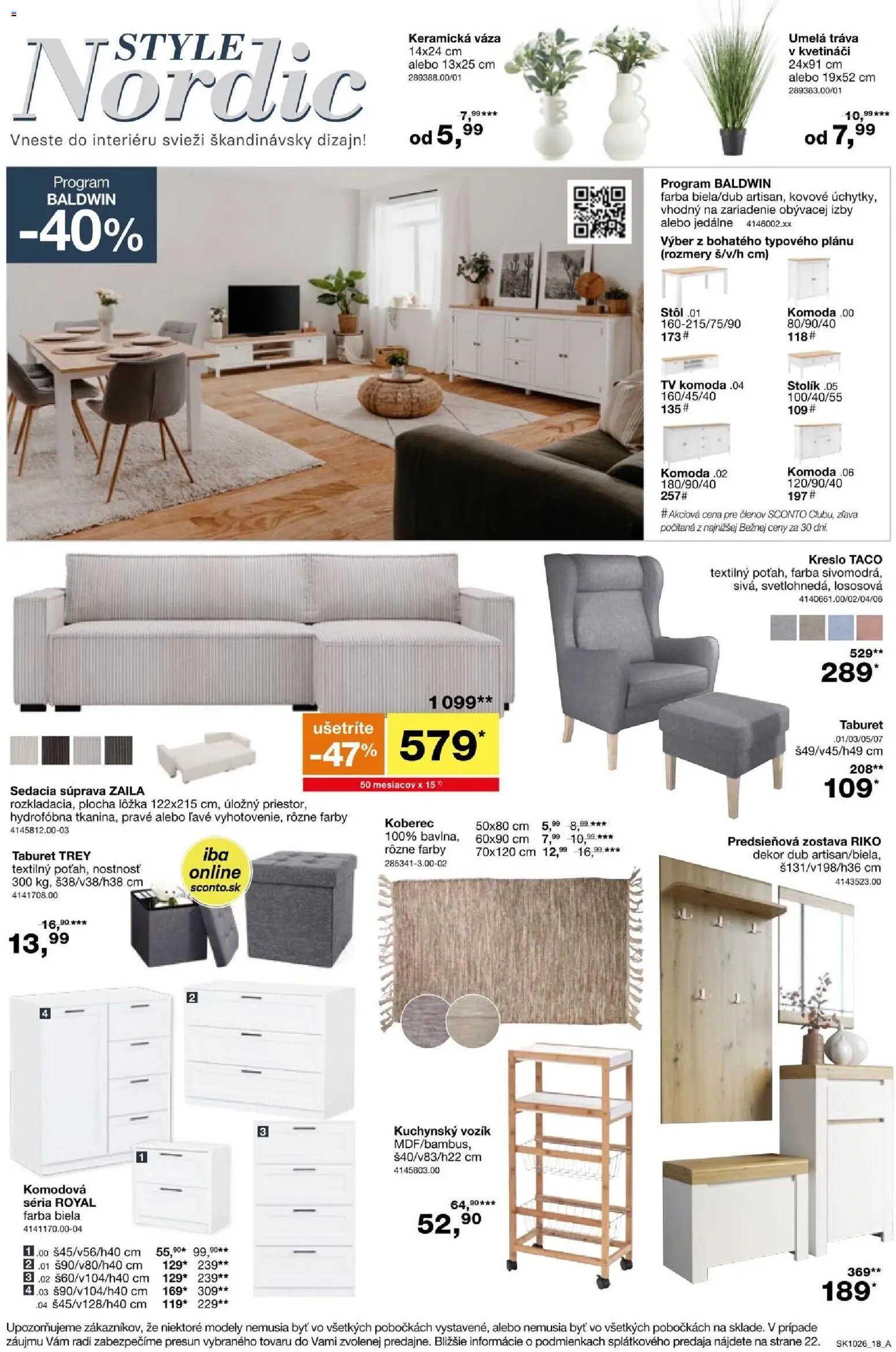 Nové Sconto nábytok akcie – leták je platný od 05.08.2026 | Strana: 18 | Produkty: Sedacia súprava, Tv, Predsieňová zostava, Stôl