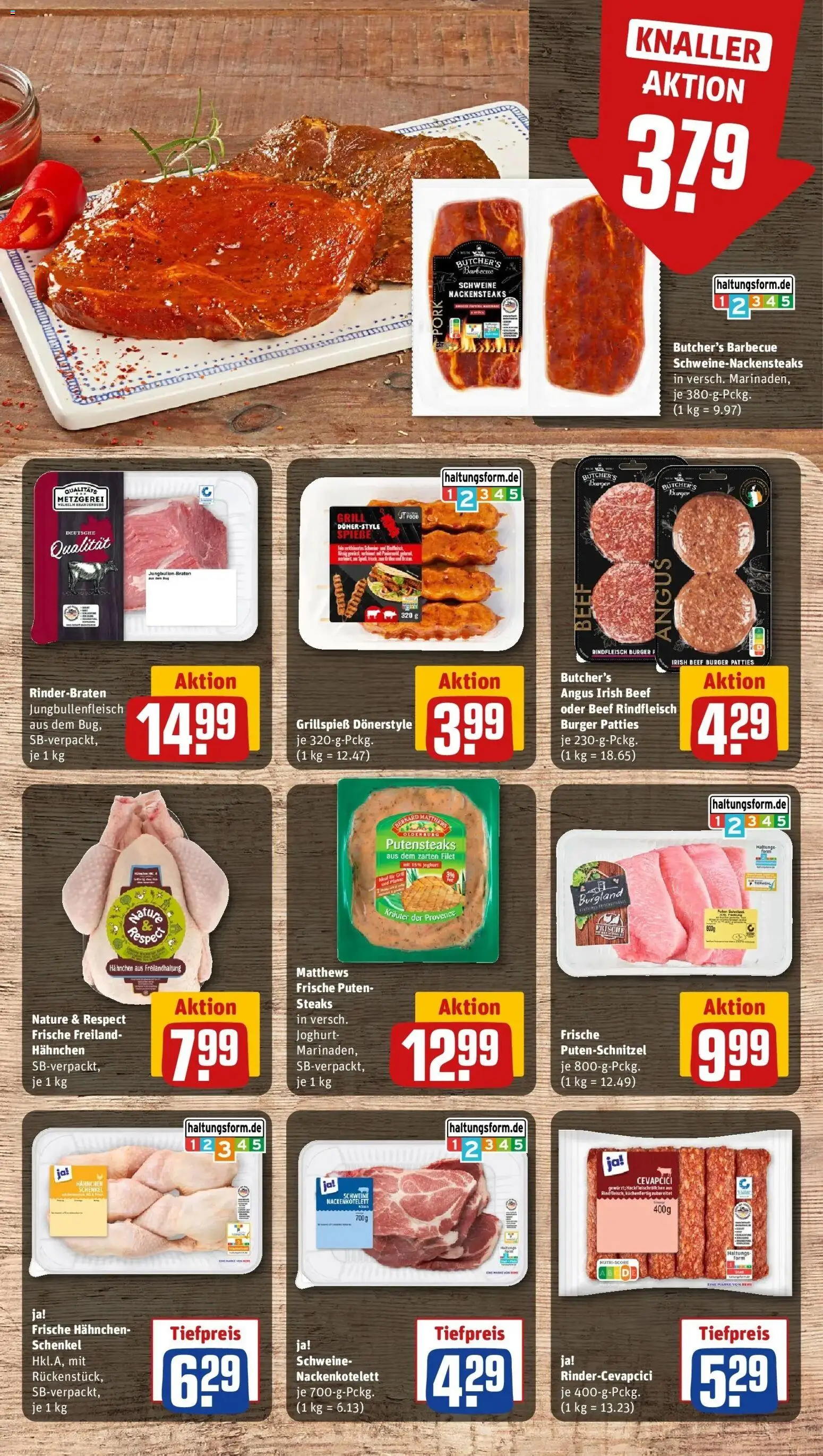REWE Prospekt ab 21.09.2026 zum Blättern » Angebote | Seite: 15 | Produkte: Nackensteaks, Hahnchen, Cevapcici, Schnitzel