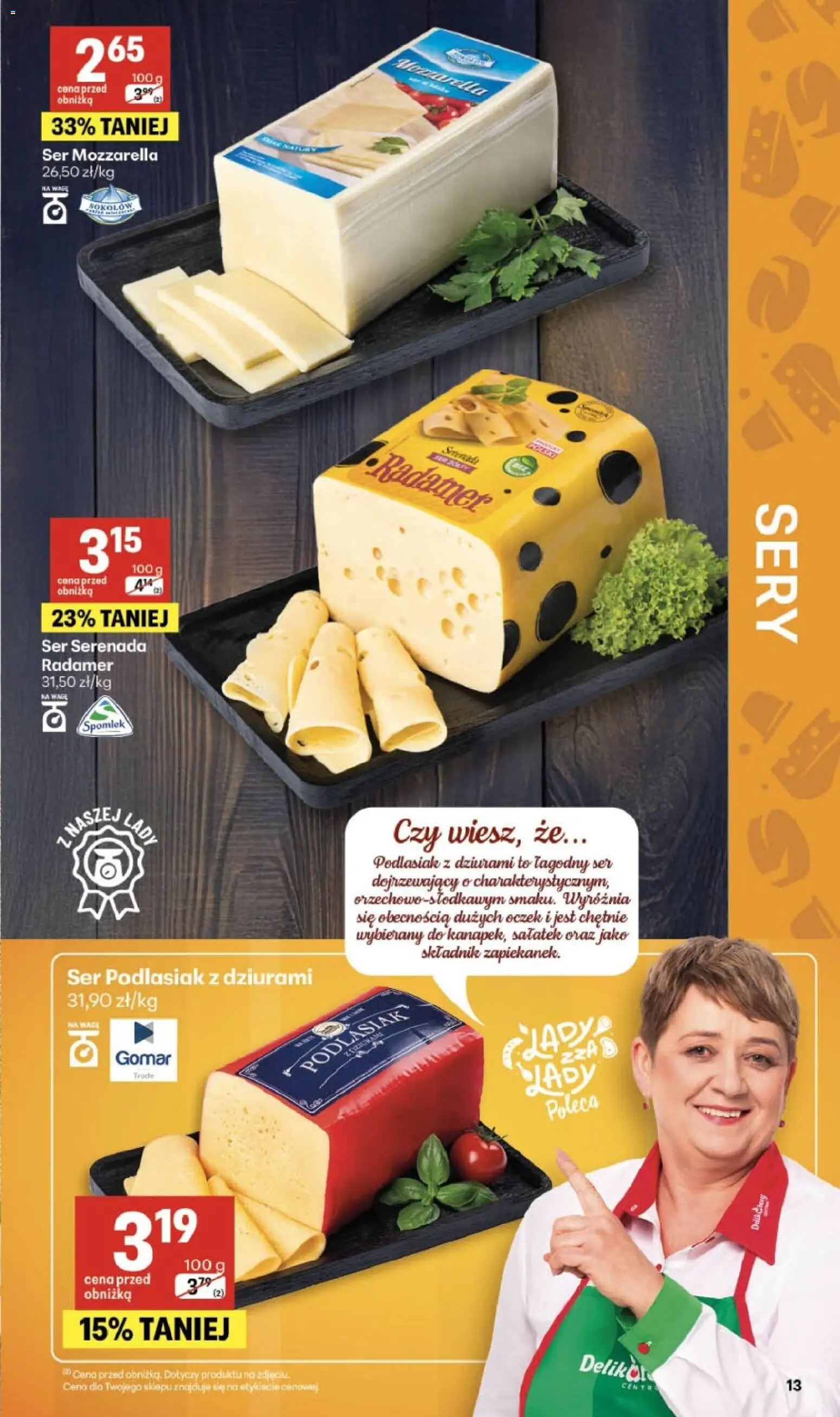 Delikatesy Centrum gazetka - Sklepy Własne od 11.06.2026 | Strona: 13 | Produkty: Ser dojrzewający, Sery, Ser, Mozzarella