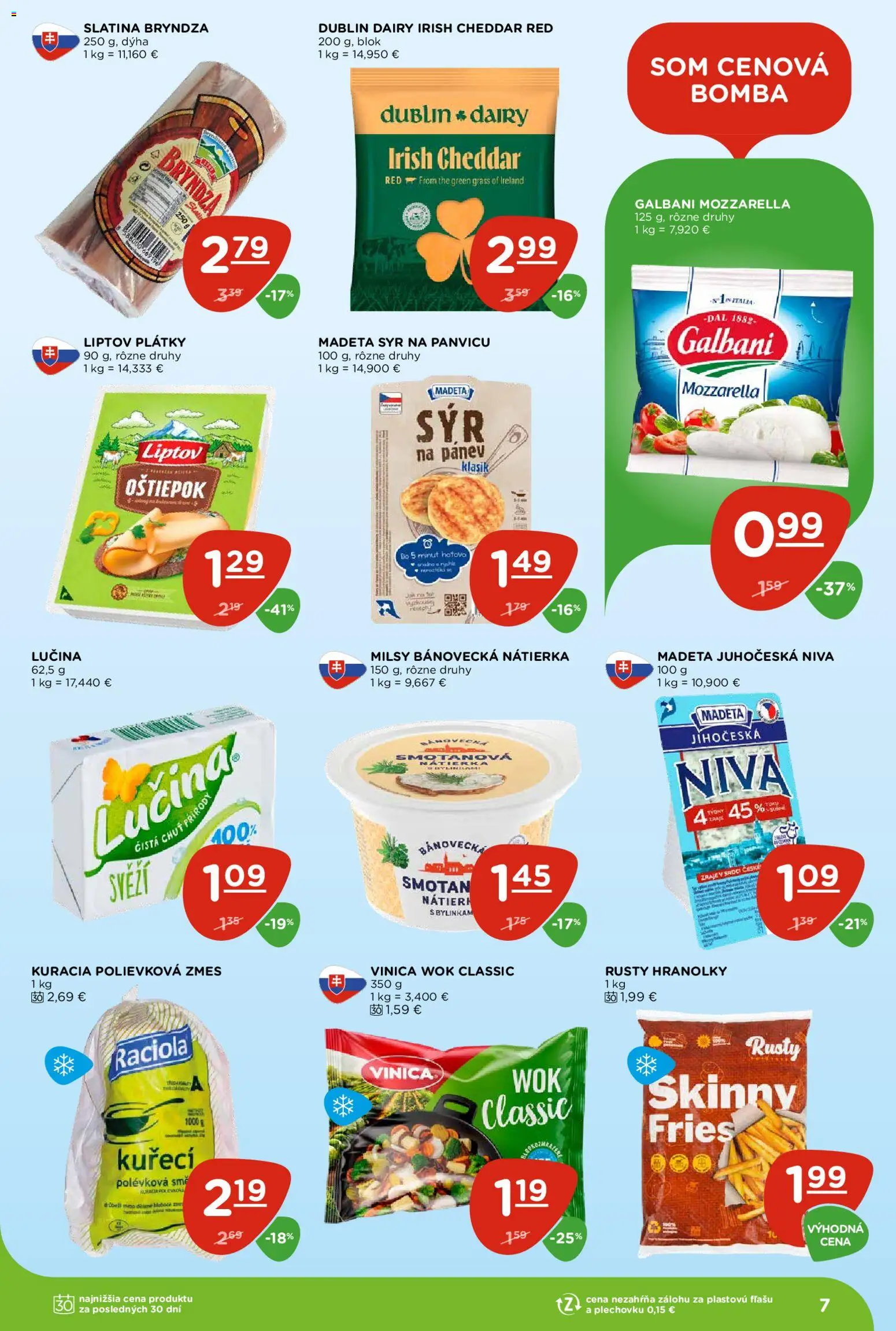 Nové Terno akcie – leták je platný od 29.10.2026 | Strana: 7 | Produkty: Syr, Hranolky, Nátierka, Bryndza