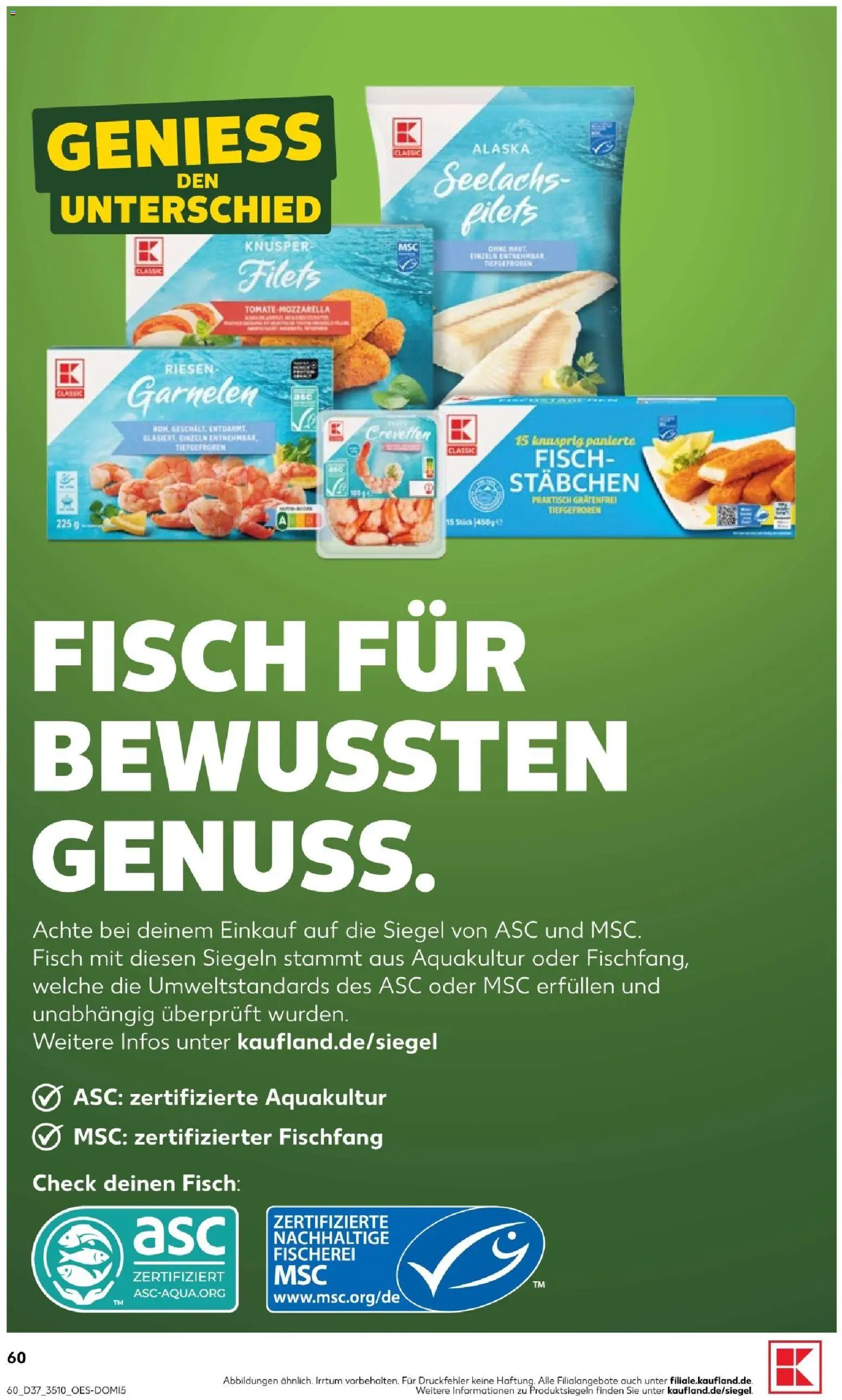 Kaufland Prospekt Zeitz – gültig ab 10.09.2026 | Seite: 60 | Produkte: Mozzarella, Garnelen, Fisch