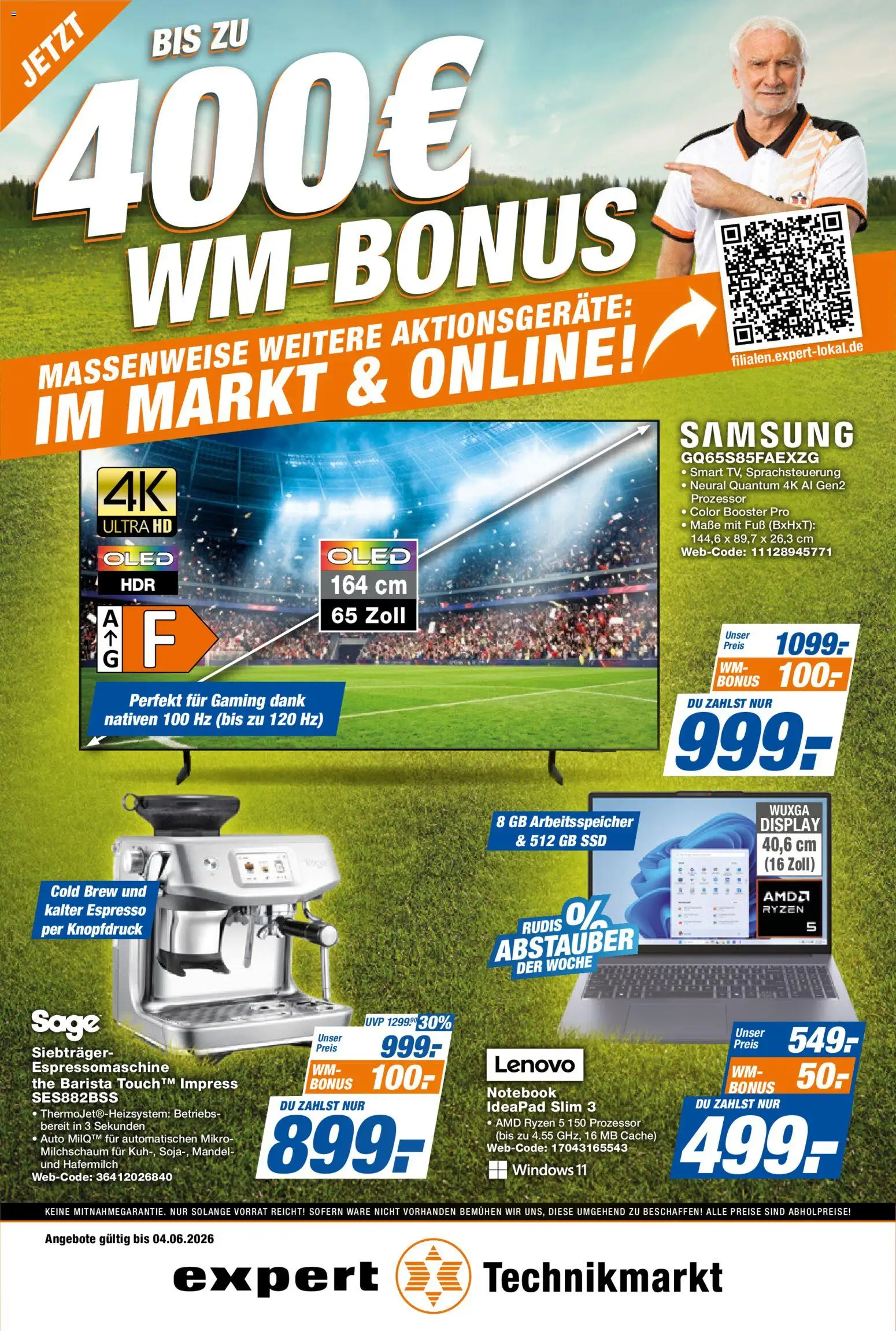 Expert Prospekt – gültig ab 29.05.2026 | Seite: 1 | Produkte: Lenovo, Hafermilch, Samsung, Notebook