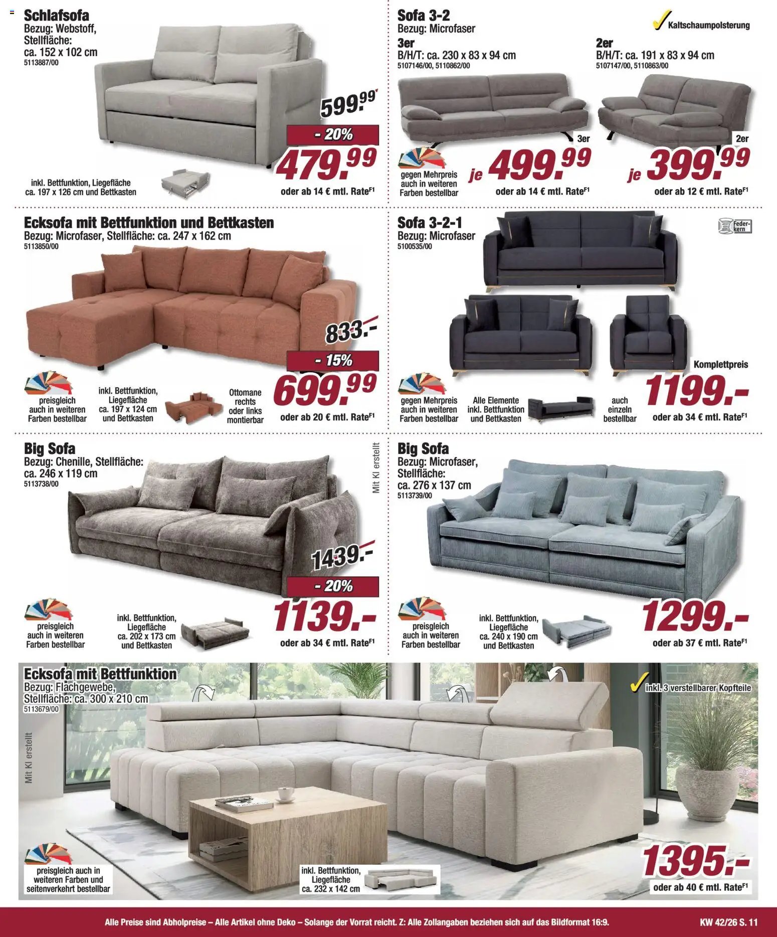 Poco Prospekt – gültig ab 11.10.2026 | Seite: 11 | Produkte: Schlafsofa, Ecksofa, Sofa