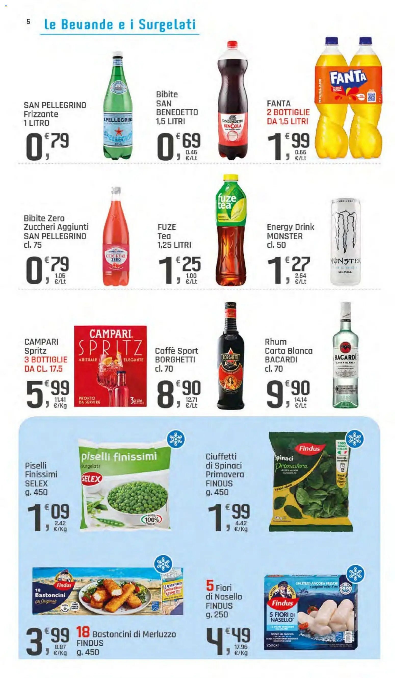 Volantino DOK del 23/07/2026 | Pagina: 5 | Prodotti: Caffè, Spinaci, Piselli, Bibite