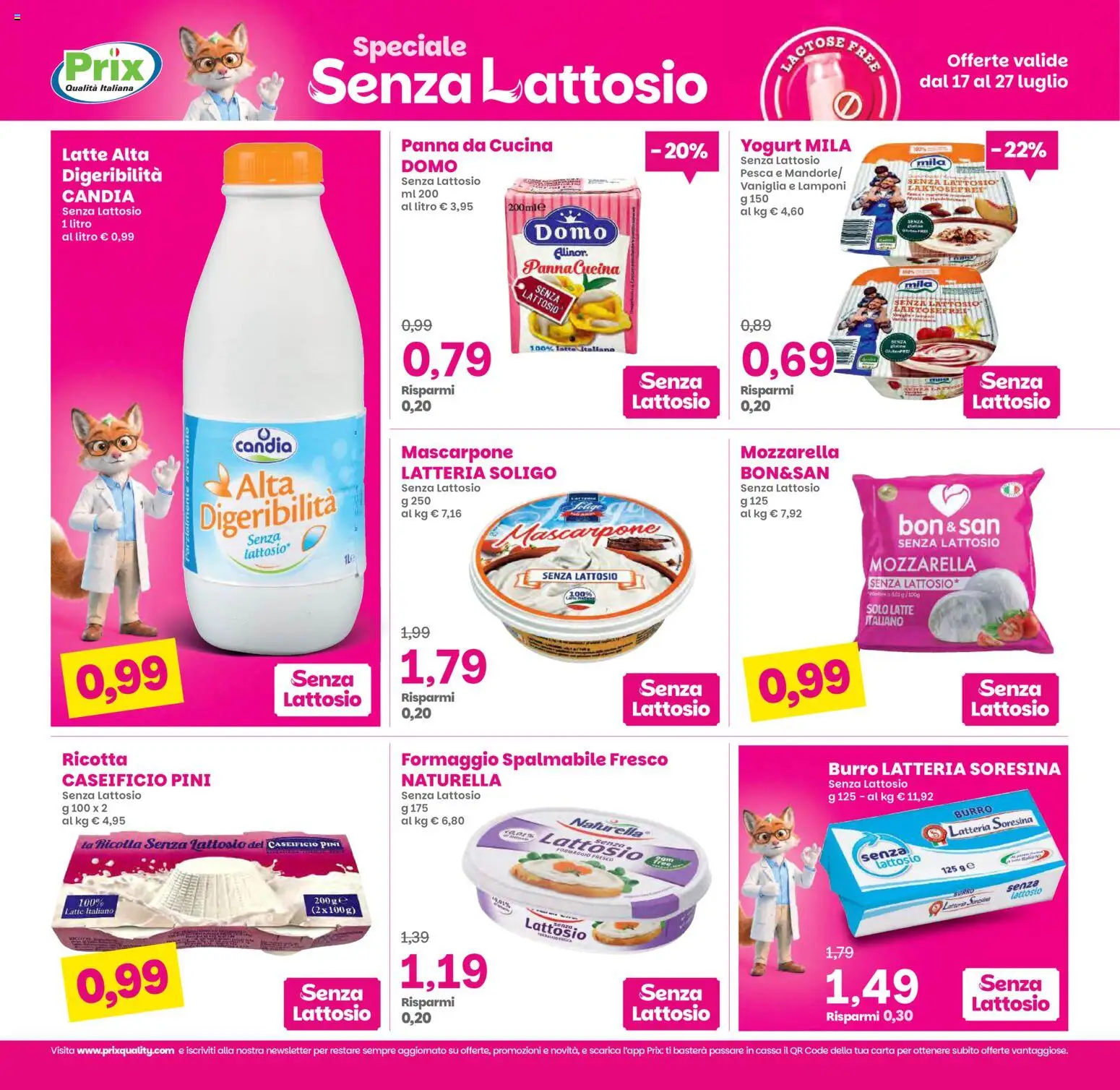 Volantino Prix del 17/07/2026 | Pagina: 13 | Prodotti: Yogurt, Latte, Pesca, Ricotta