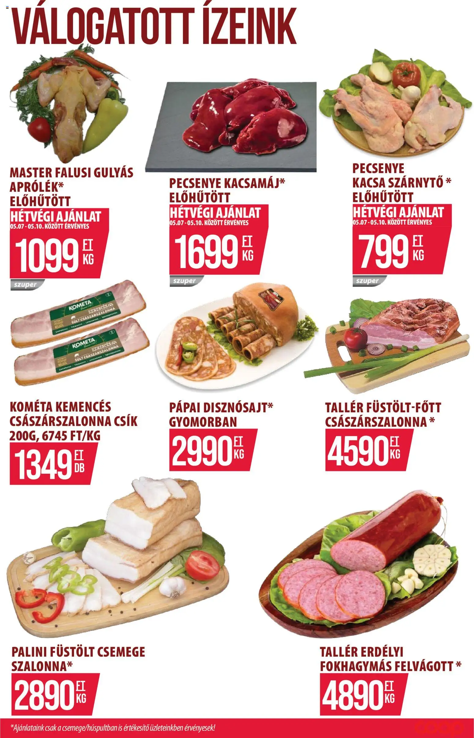 COOP Szolnok akciós ujság - amely érvényes a következő dátumtól: 07.05.2026 | Oldal: 3 | Termékek: Császárszalonna, Kacsa, Felvágott