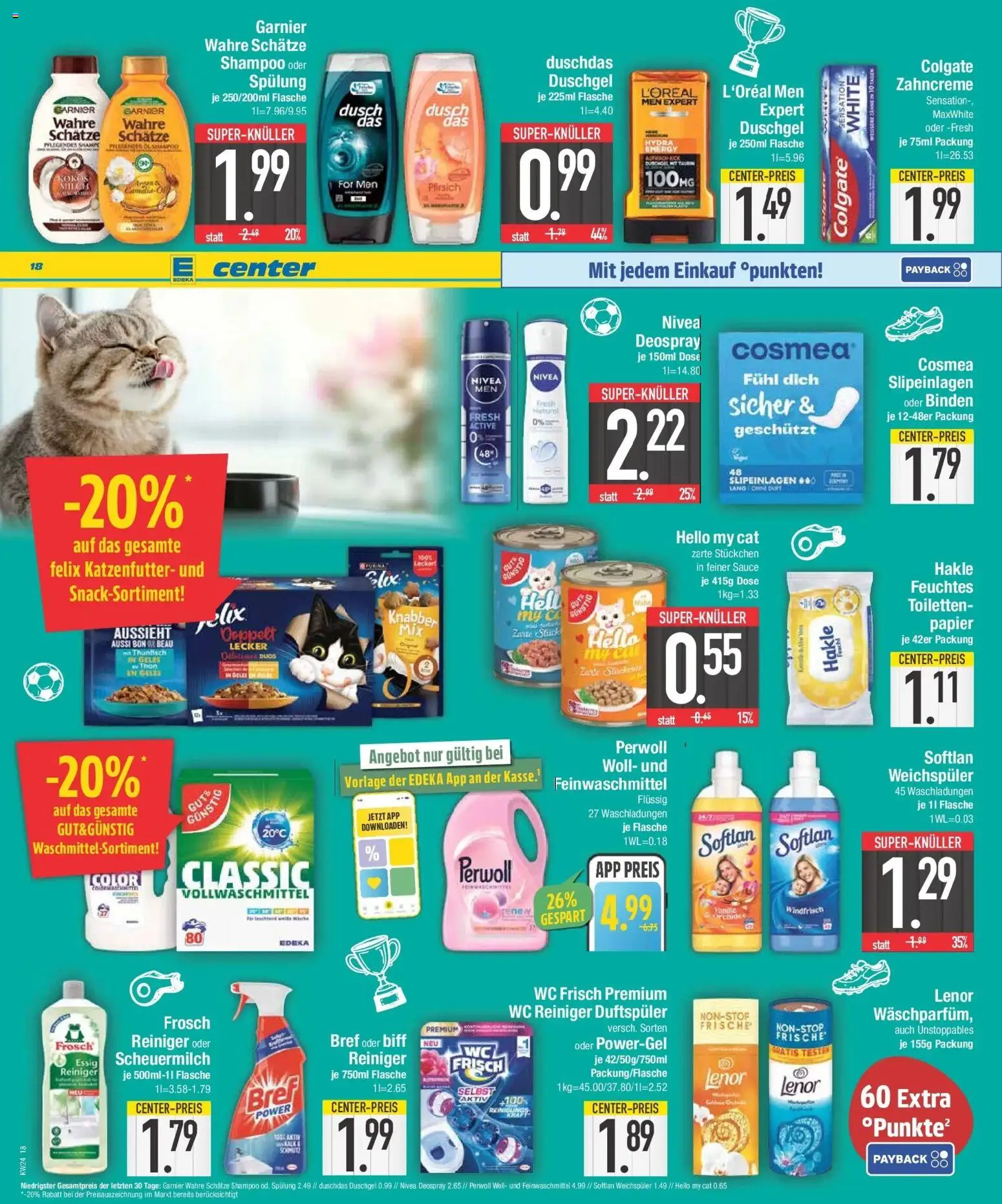 E center Prospekt Neuburg An Der Donau – gültig ab 08.06.2026 | Seite: 18 | Produkte: Duft, Weichspüler, Pfirsich, Deospray