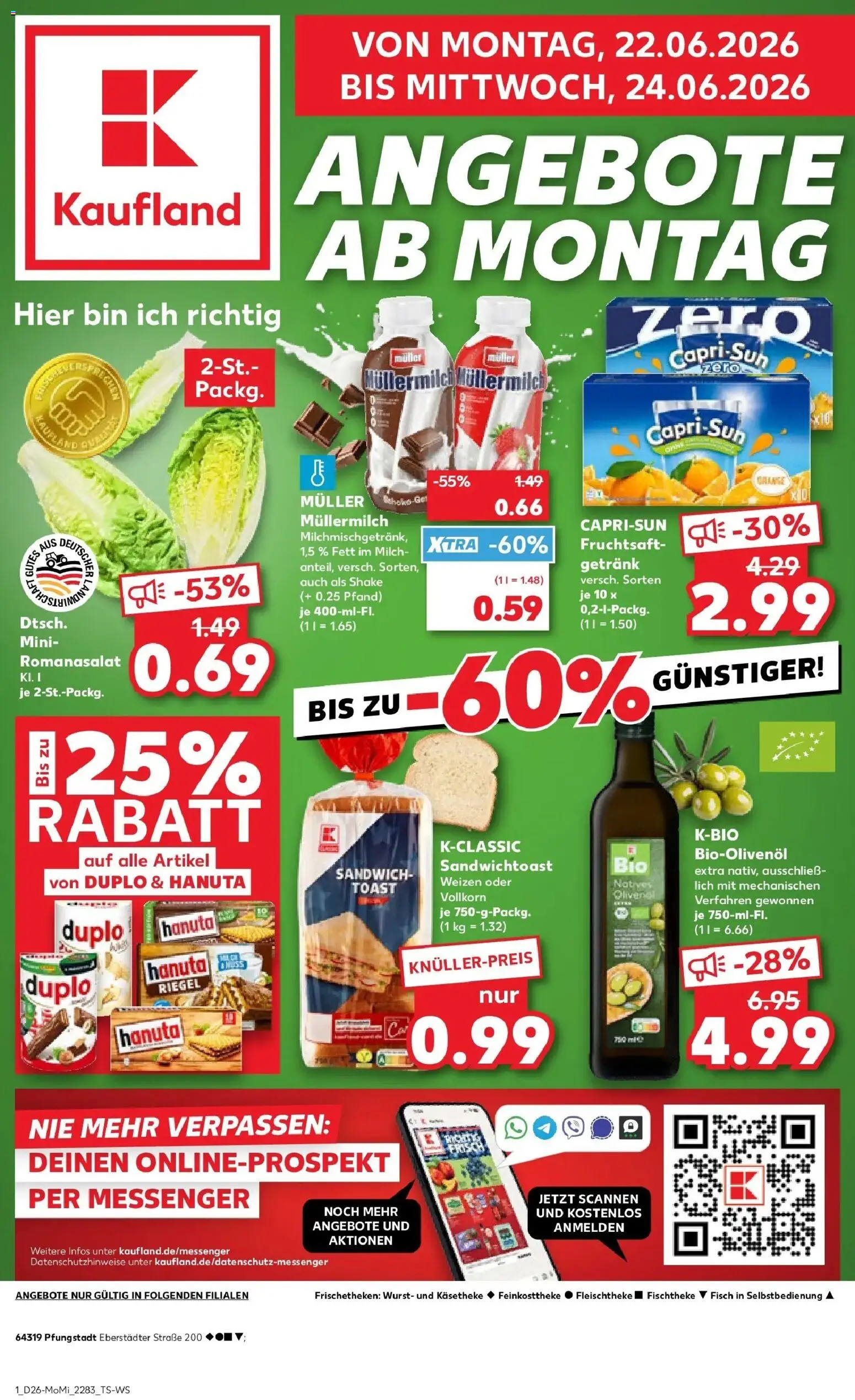Kaufland Prospekt Pfungstadt – gültig ab 22.06.2026 | Seite: 1