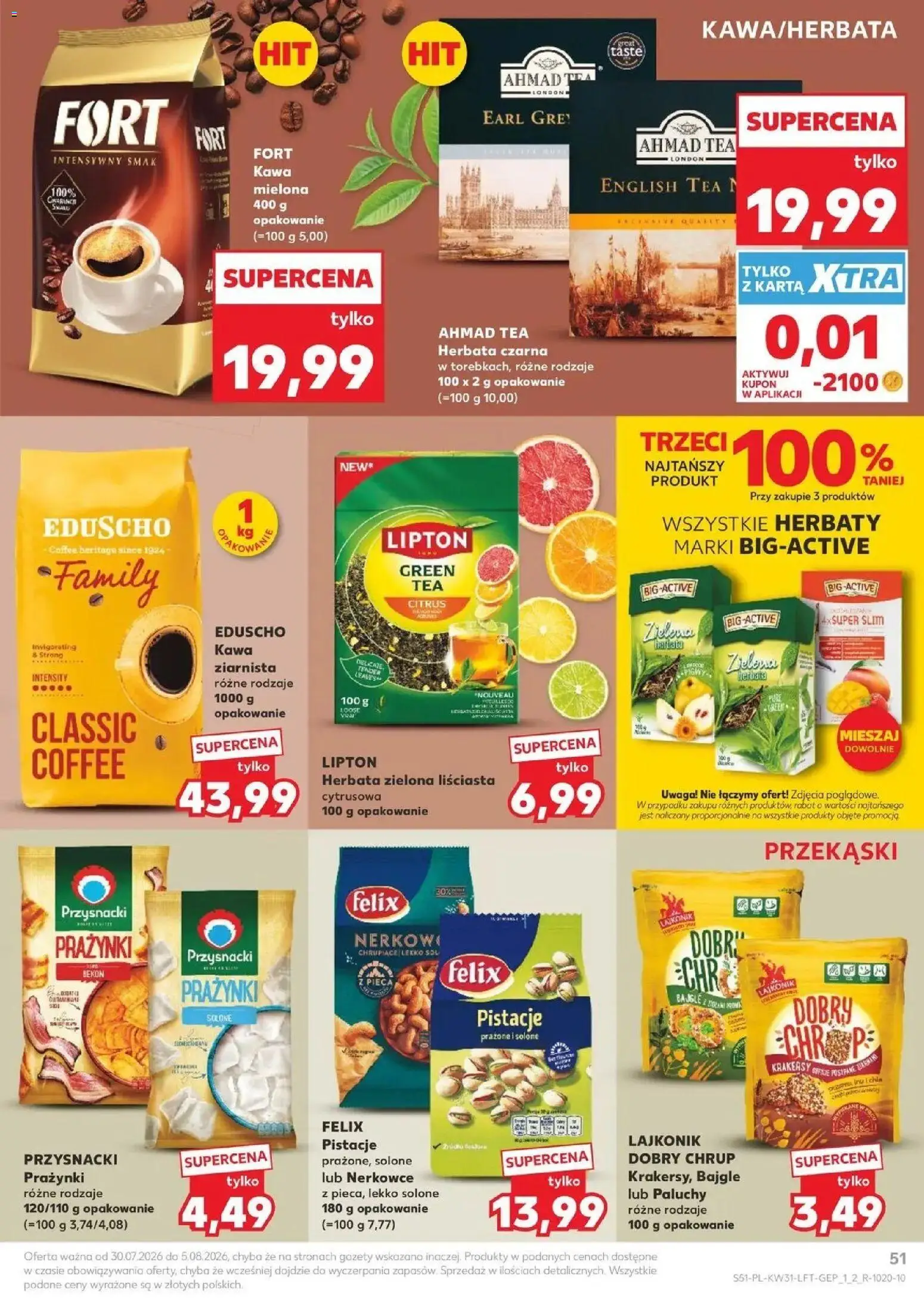 Kaufland gazetka od 30.07.2026 | Strona: 51 | Produkty: Karta, Przekąski, Pistacje, Earl Grey
