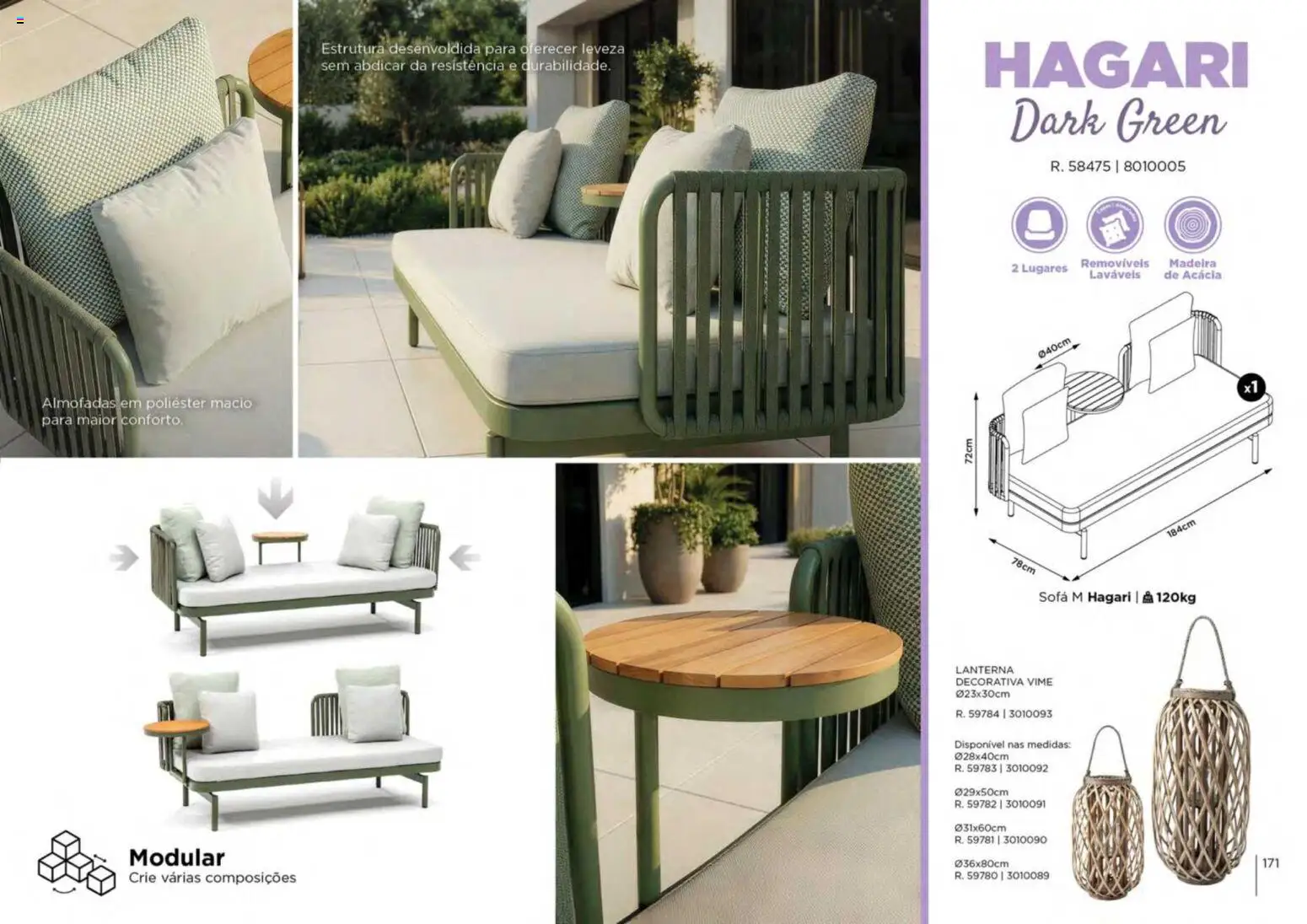 Espaço Casa folheto Ar Livre 2026 │ válido de 07.03.2026 | Página: 171 | Produtos: Sofá, Lanterna