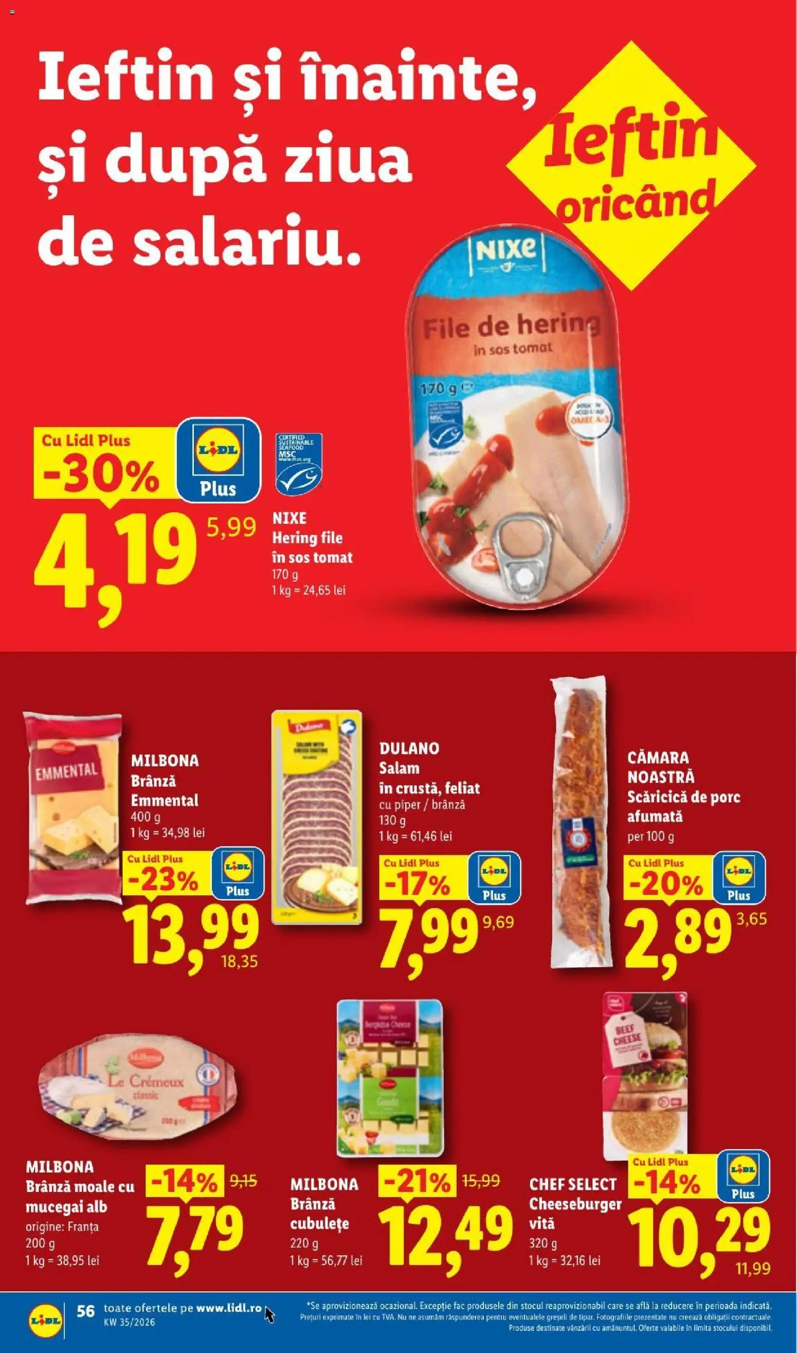 Noul catalog Lidl – valabil de la 24.08.2026 | Pagină: 56 | Produse: Vită, Salam, Piper, Plus