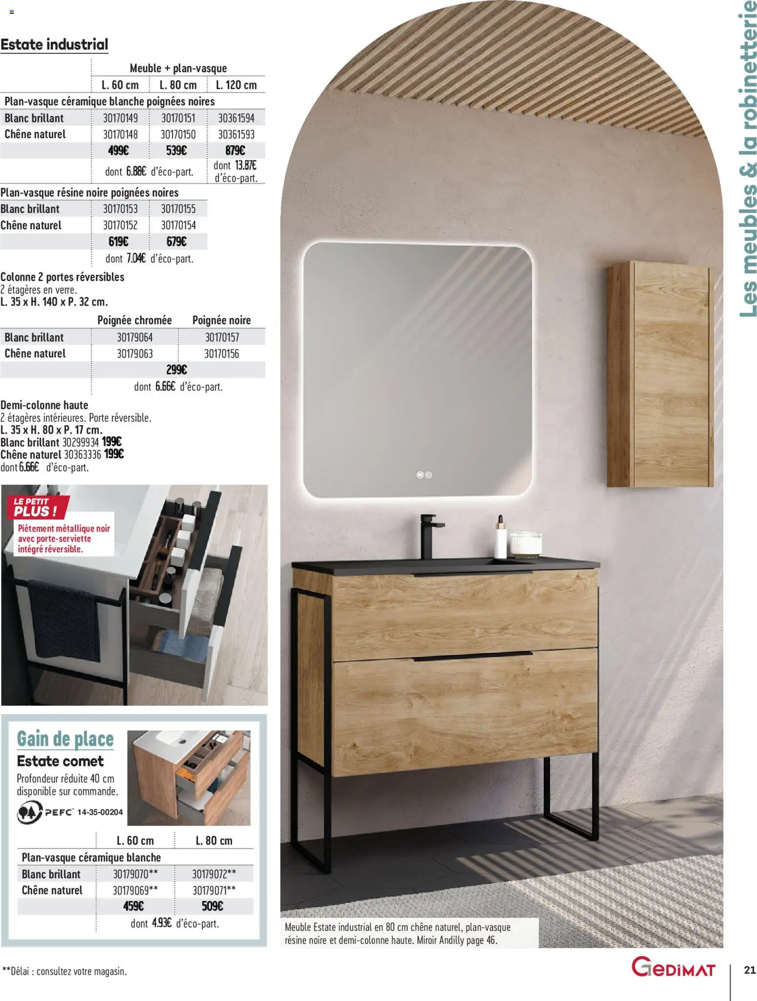 {H1} | Page: 21 | Produits: Meuble, Porte, Poignées, Miroir