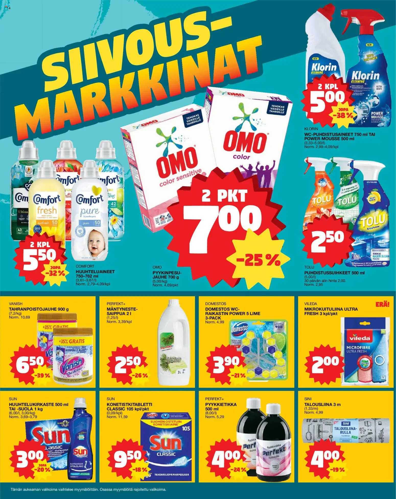 Tokmanni tarjoukset – voimassa 18.05.2026 alkaen | Sivu: 14 | Tuotteet: Mousse, Wc-raikastin, WC, Suola