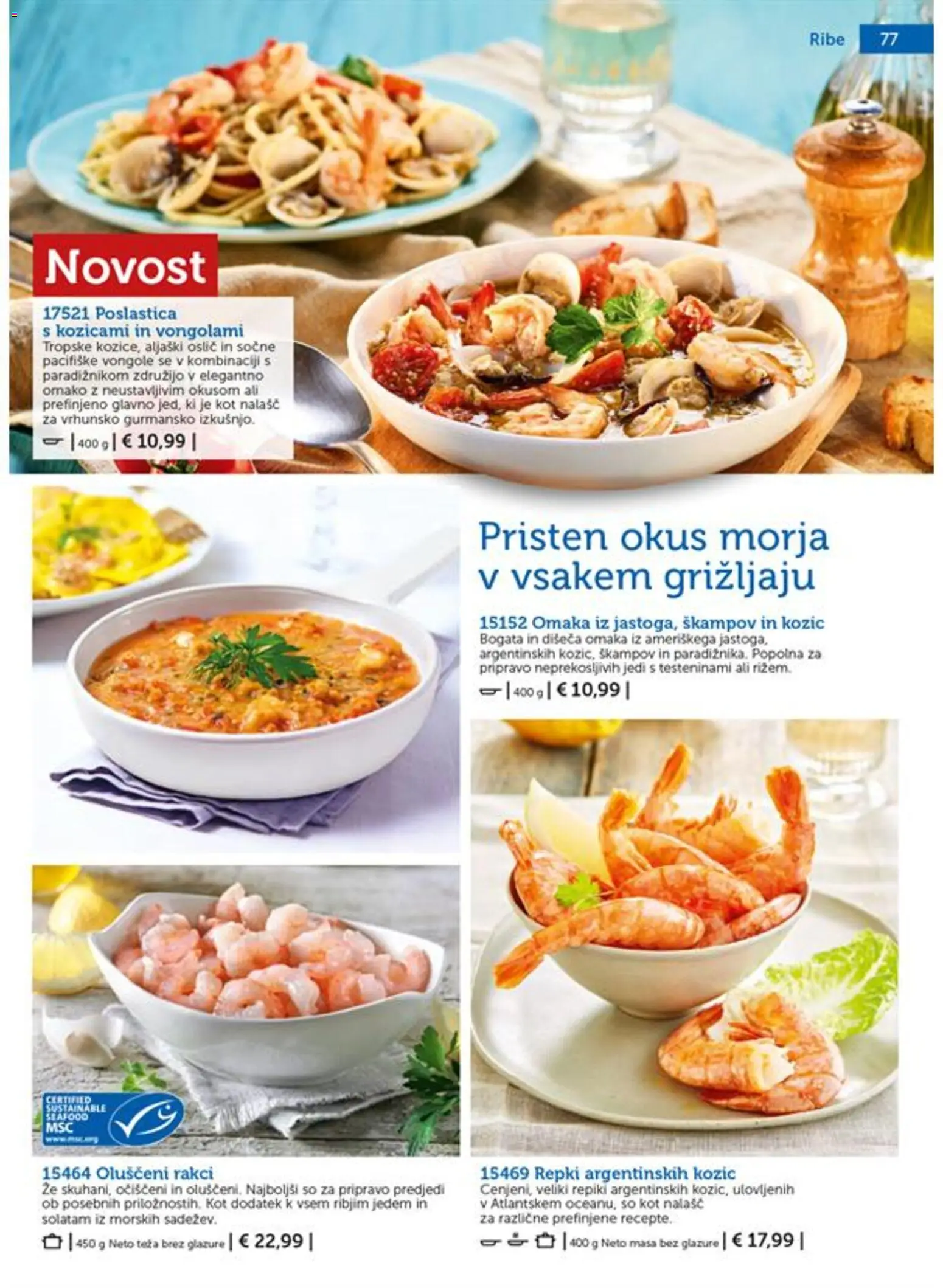 Novi Bofrost katalog ponudbe – veljaven od 01.07.2026 | Stran: 77 | Izdelki: Oslič, Teza, Ribe, Omaka