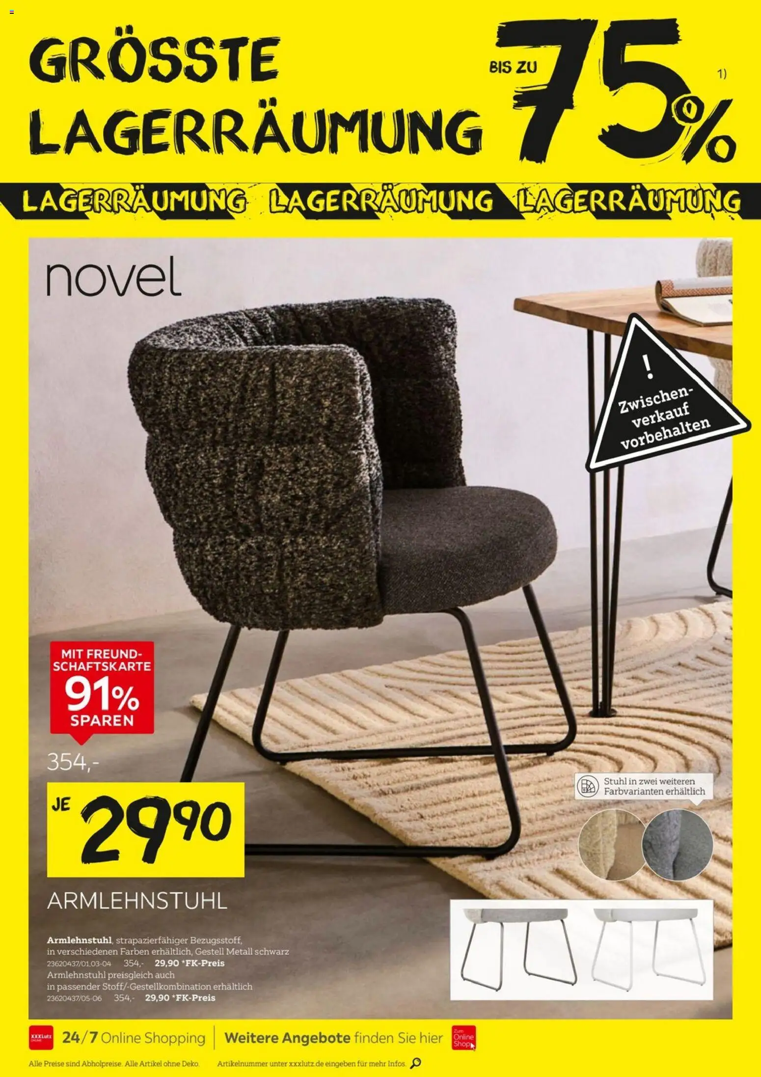 XXXLutz Größte Lagerräumung – gültig ab 16.05.2026 | Seite: 2 | Produkte: Stuhl