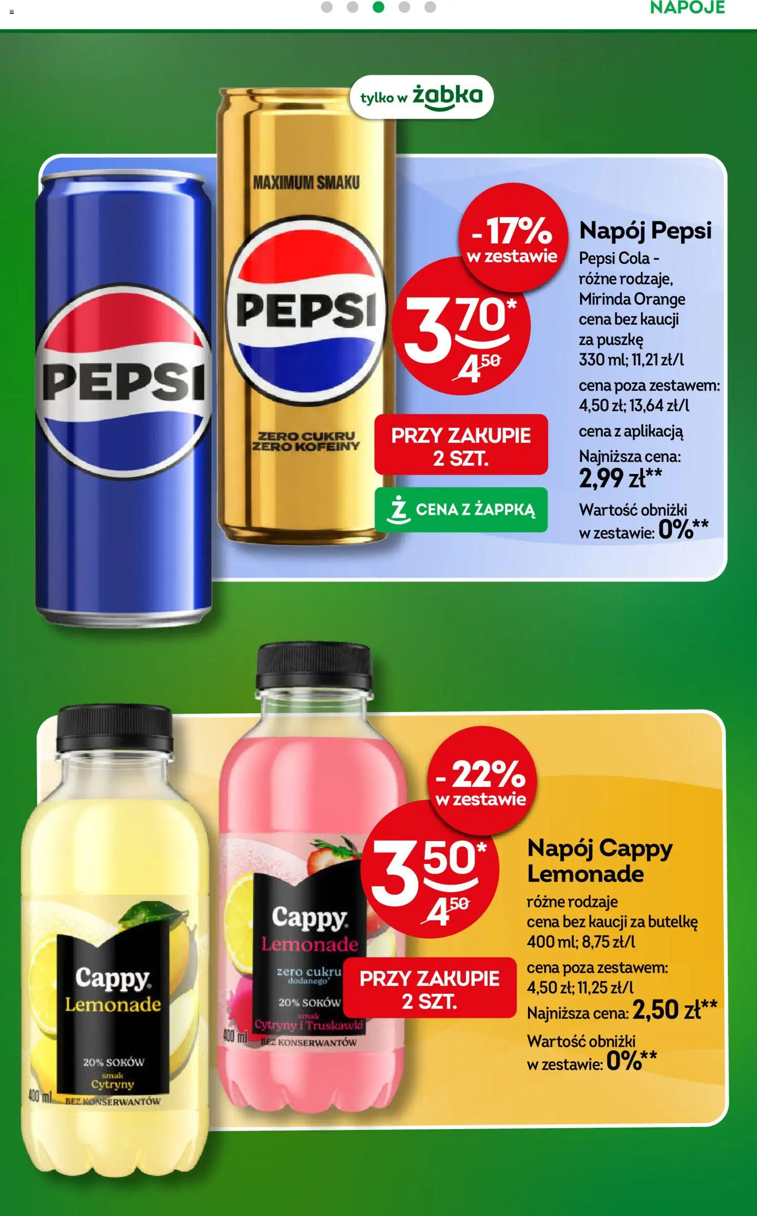 Żabka gazetka od 10.08.2026 | Strona: 25 | Produkty: Napoje, Cytryny, Pepsi cola, Truskawki