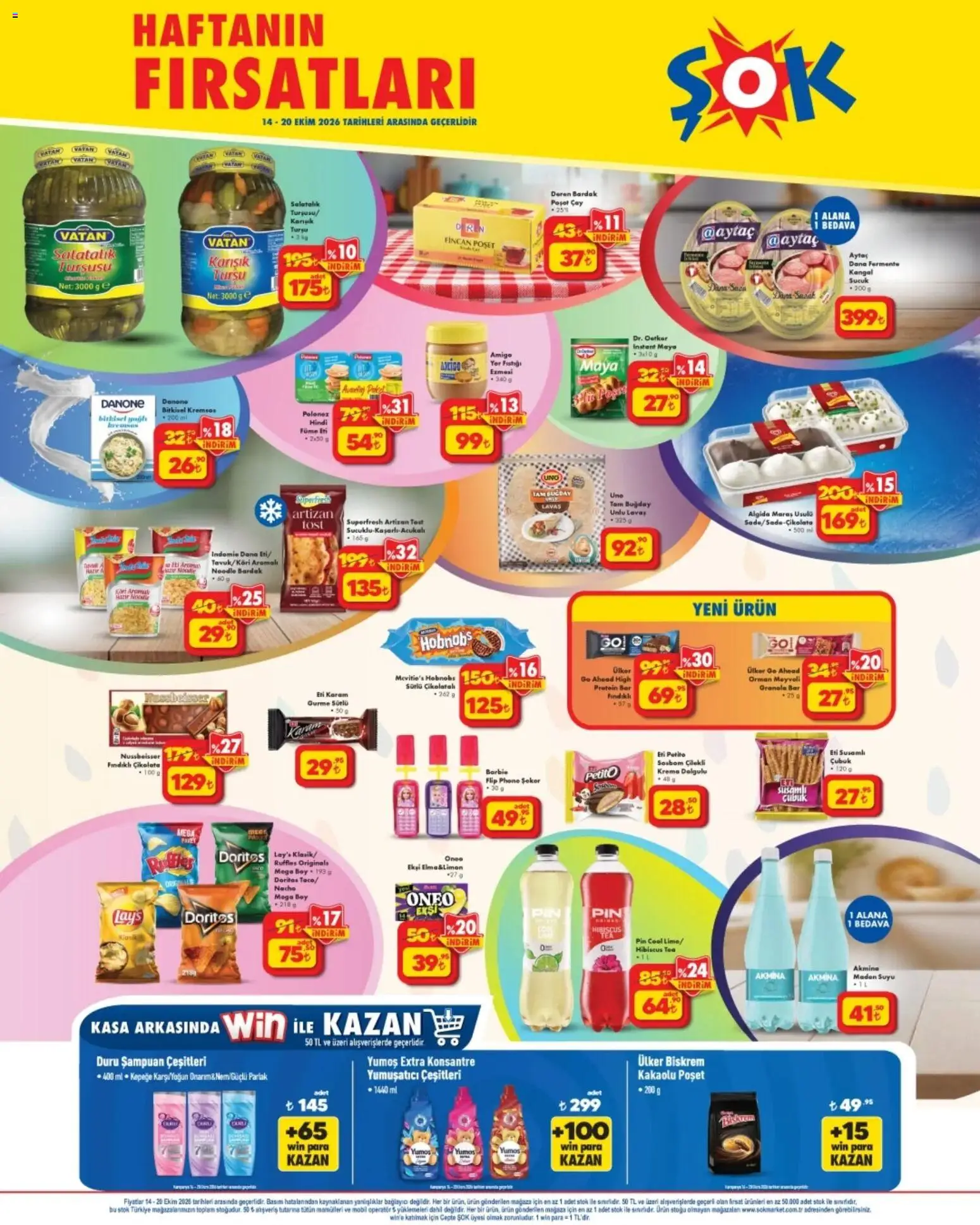 Şok Market Katalog - 14 Ekim 2026 tarihinden itibaren geçerlidir | Sayfa: 1 | Ürünler: Şeker, Krema, Salatalık, Yer fıstığı