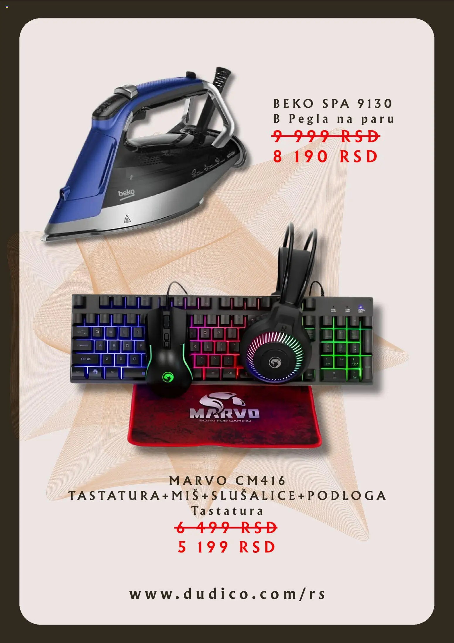 Dudi co. katalog - važi od 17.08.2026 | Strana: 3 | Proizvode: Pegla, Tastatura, Pegla na paru