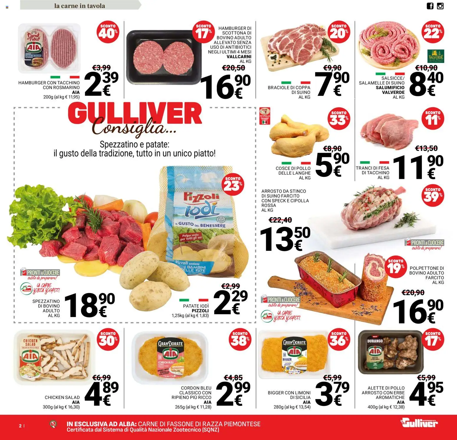 Volantino Gulliver del 09/10/2026 | Pagina: 2 | Prodotti: Rosmarino, Patate, Suino, Carne
