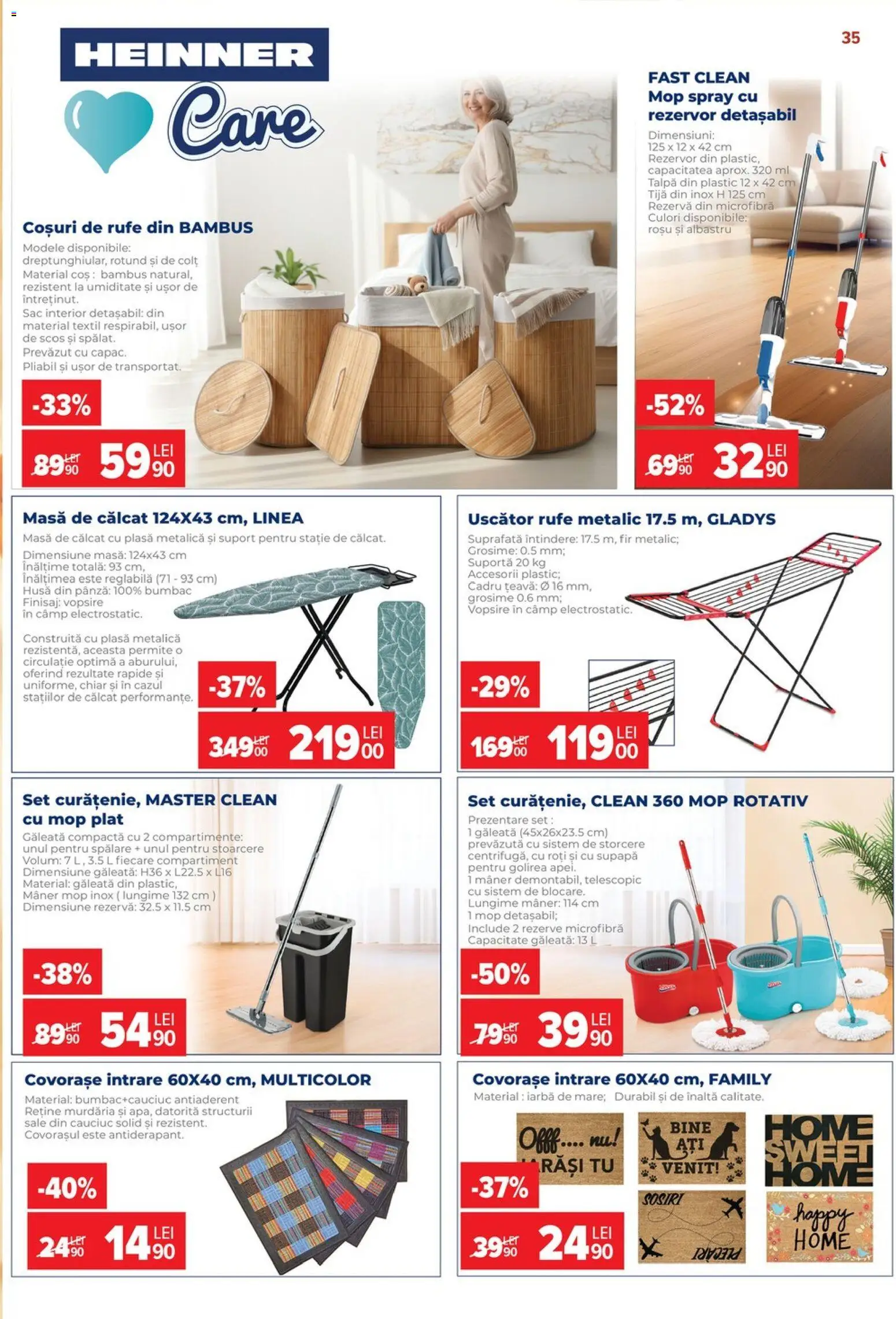 Noul catalog Carrefour – valabil de la 30.09.2026 | Pagină: 35 | Produse: Uscător, Coș, Uscător rufe, Sac