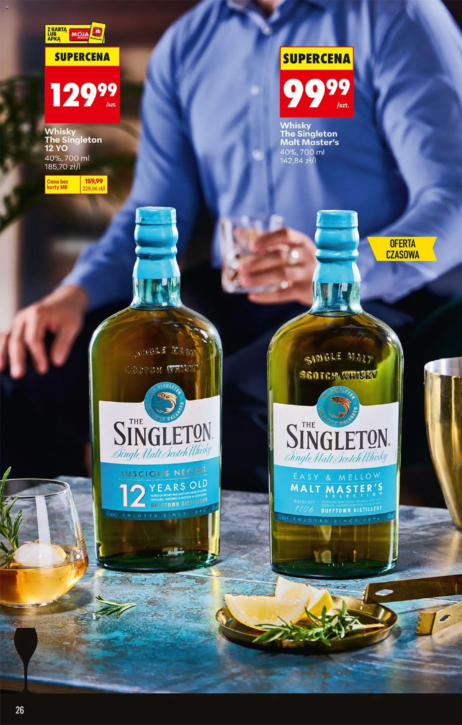 Biedronka gazetka - Czas na toast od 15.06.2026 | Strona: 28 | Produkty: Karta, Whisky Singleton, Whisky Single Malt, Whisky