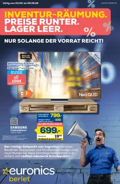 Euronics Prospekt Berlet ab 03.09.2026 gültig