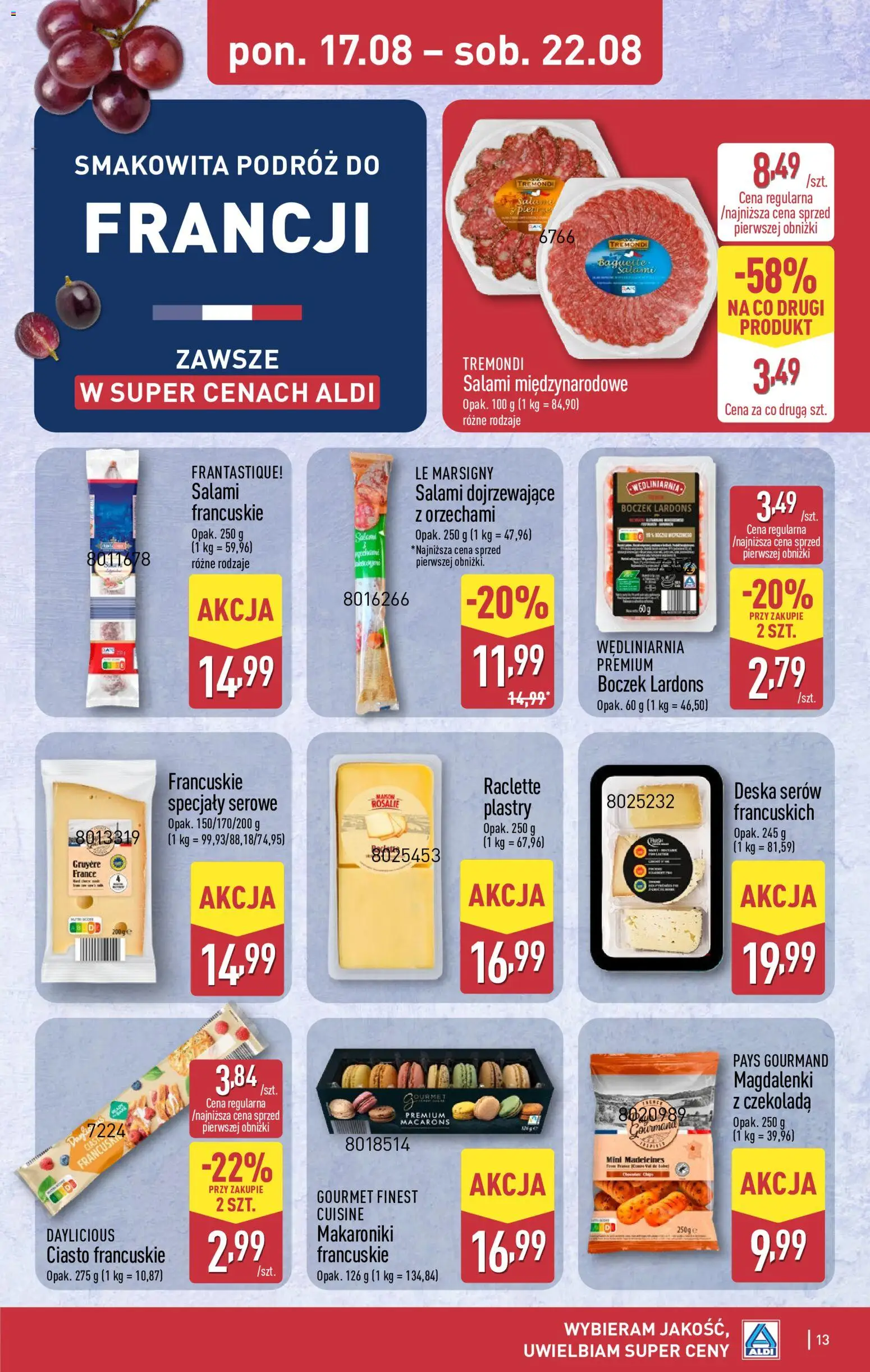 Aldi gazetka od 17.08.2026 | Strona: 13 | Produkty: Specjały, Ciasto francuskie, Ciasto, Czekolada