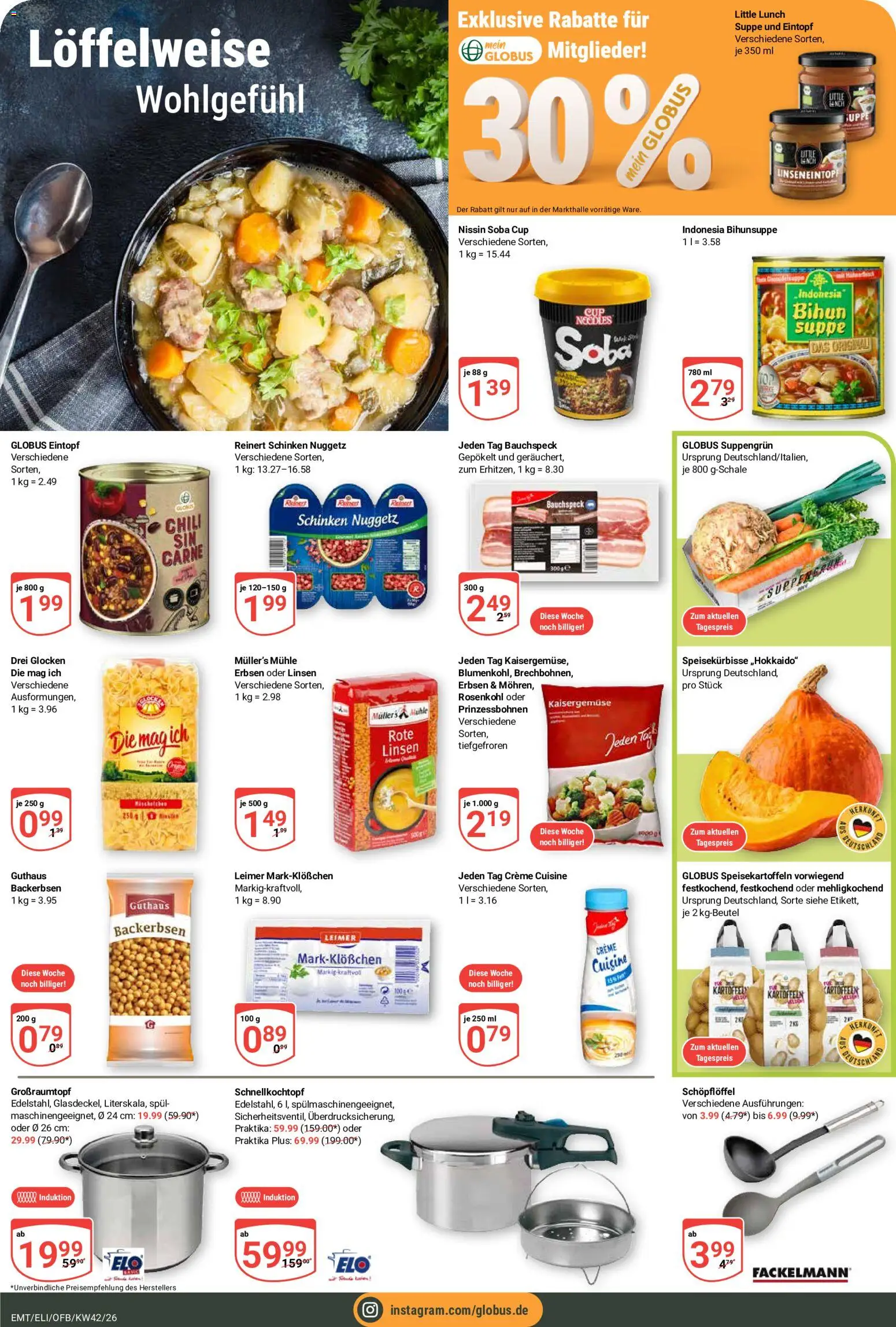 Globus Prospekt Erfurt – gültig ab 12.10.2026 | Seite: 19 | Produkte: Mühle, Creme, Kartoffeln, Erbsen