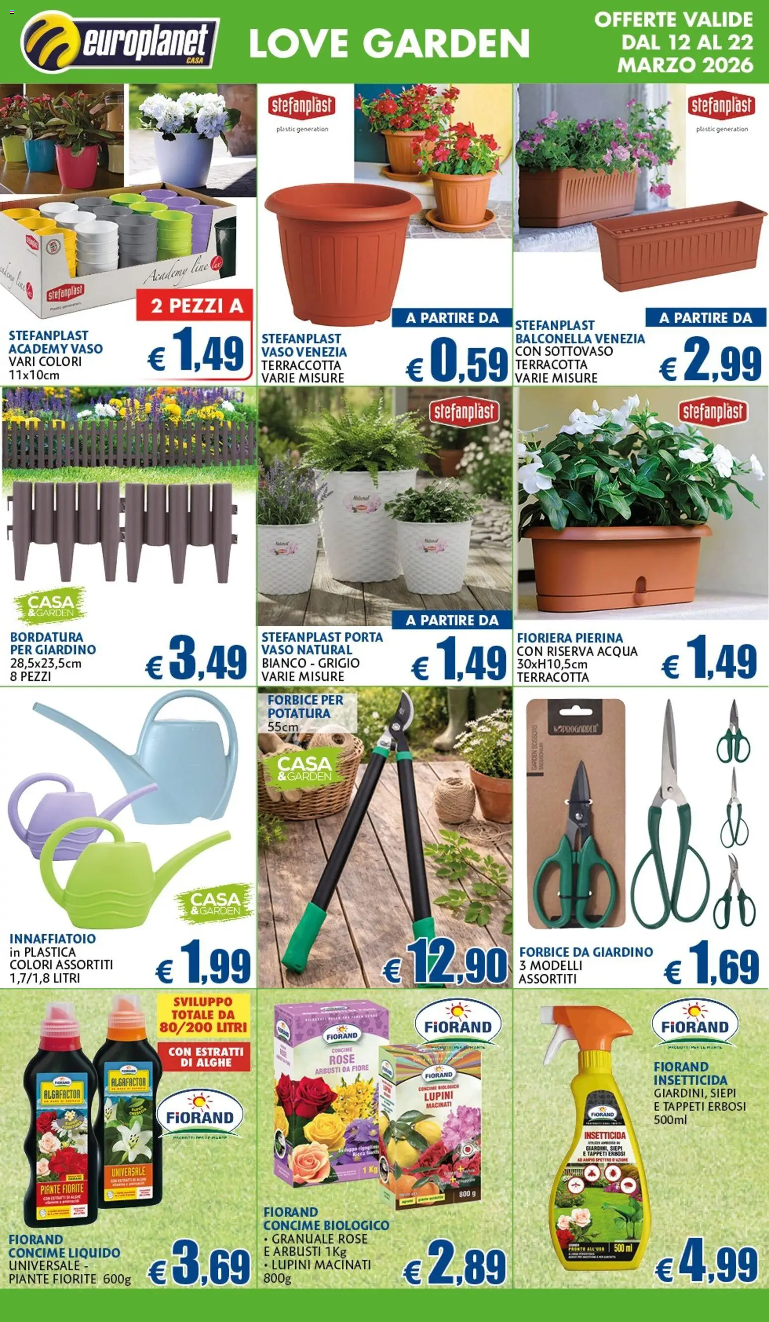 Volantino Europlanet Casa del 12.03.2026 | Pagina: 14 | Prodotti: Fioriera, Forbice, Insetticida, Vaso