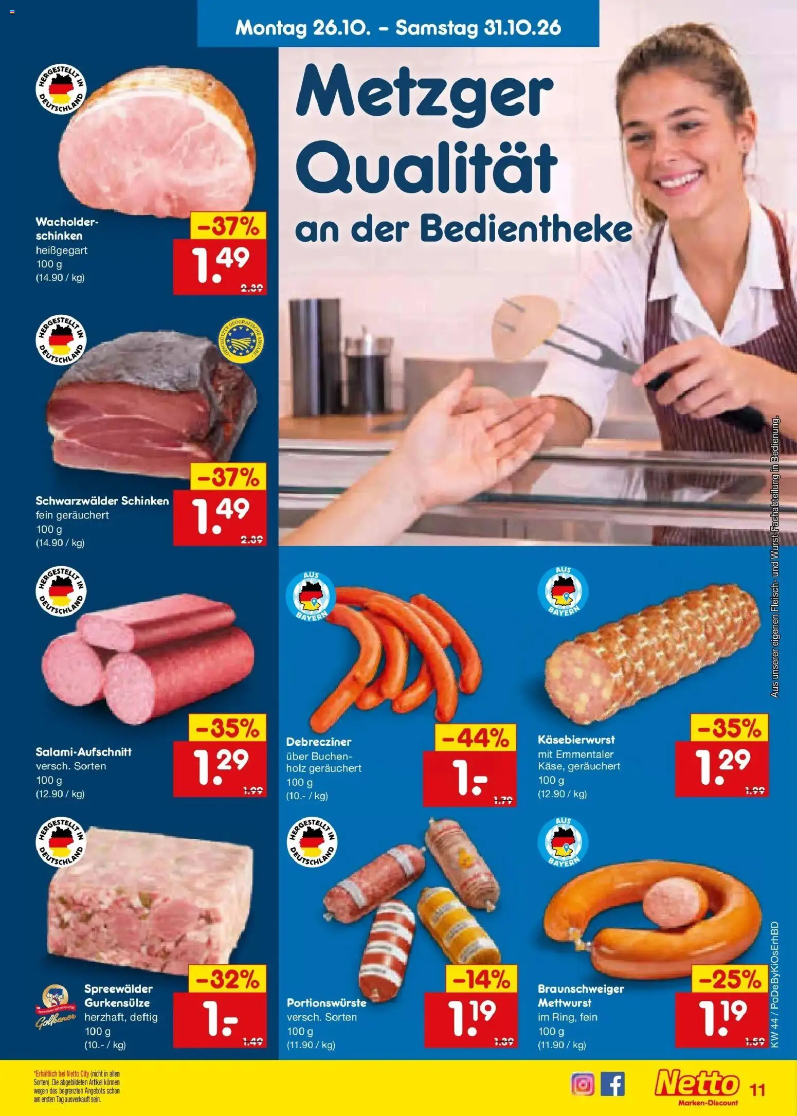 Netto Marken-Discount Prospekt Selb – gültig ab 26.10.2026 | Seite: 15 | Produkte: Schinken, Fleisch