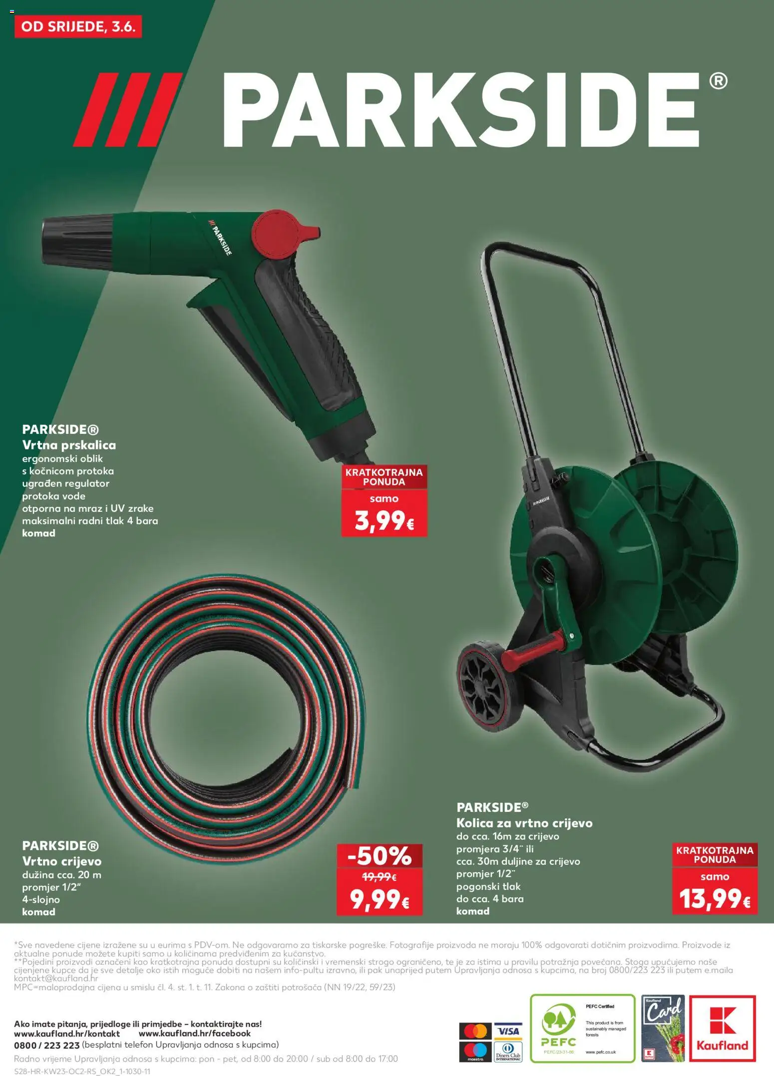 Kaufland katalog | vrijedi od 03.06.2026 | Stranica: 28 | Proizvodi: Kolica, Vrtno crijevo, Telefon, Parkside
