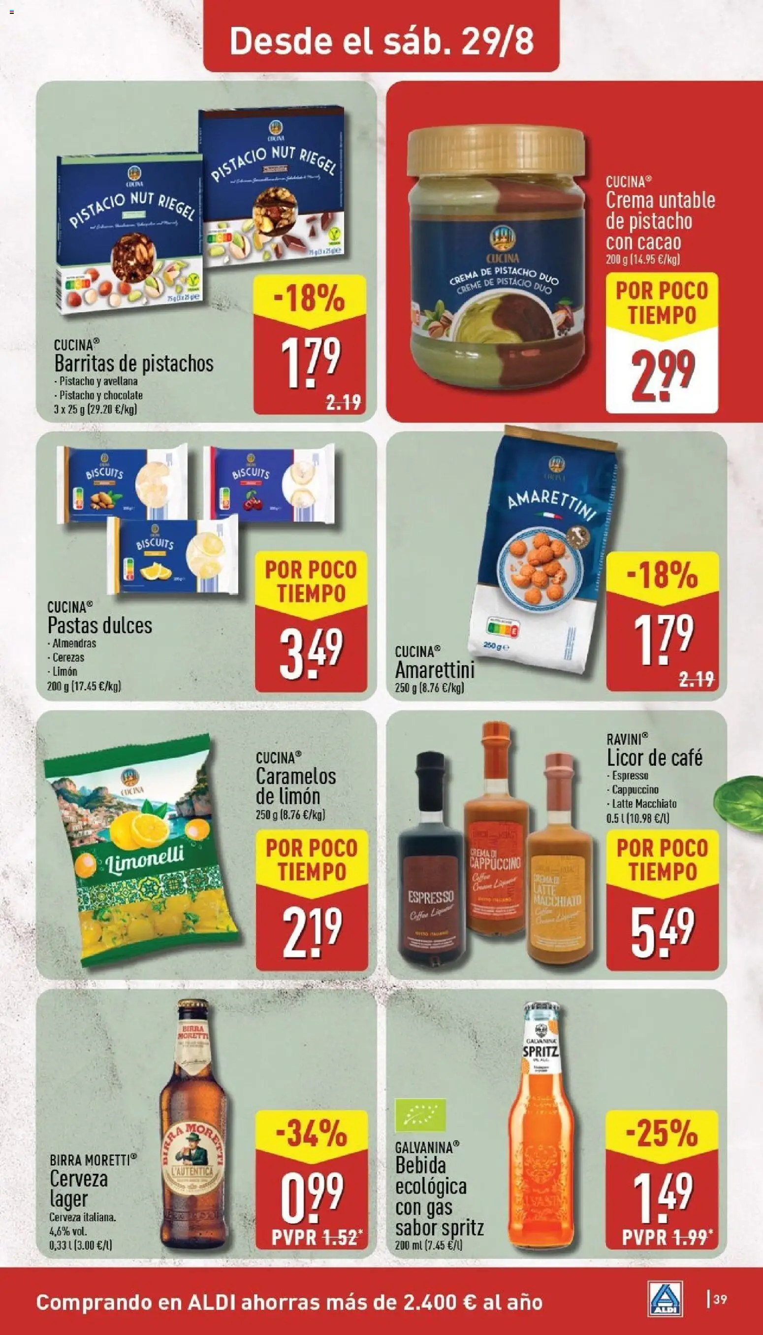 Aldi folleto Canarias │ válido desde el 24/08/2026 | Página: 39 | Productos: Untable, Licor, Limón, Dulces